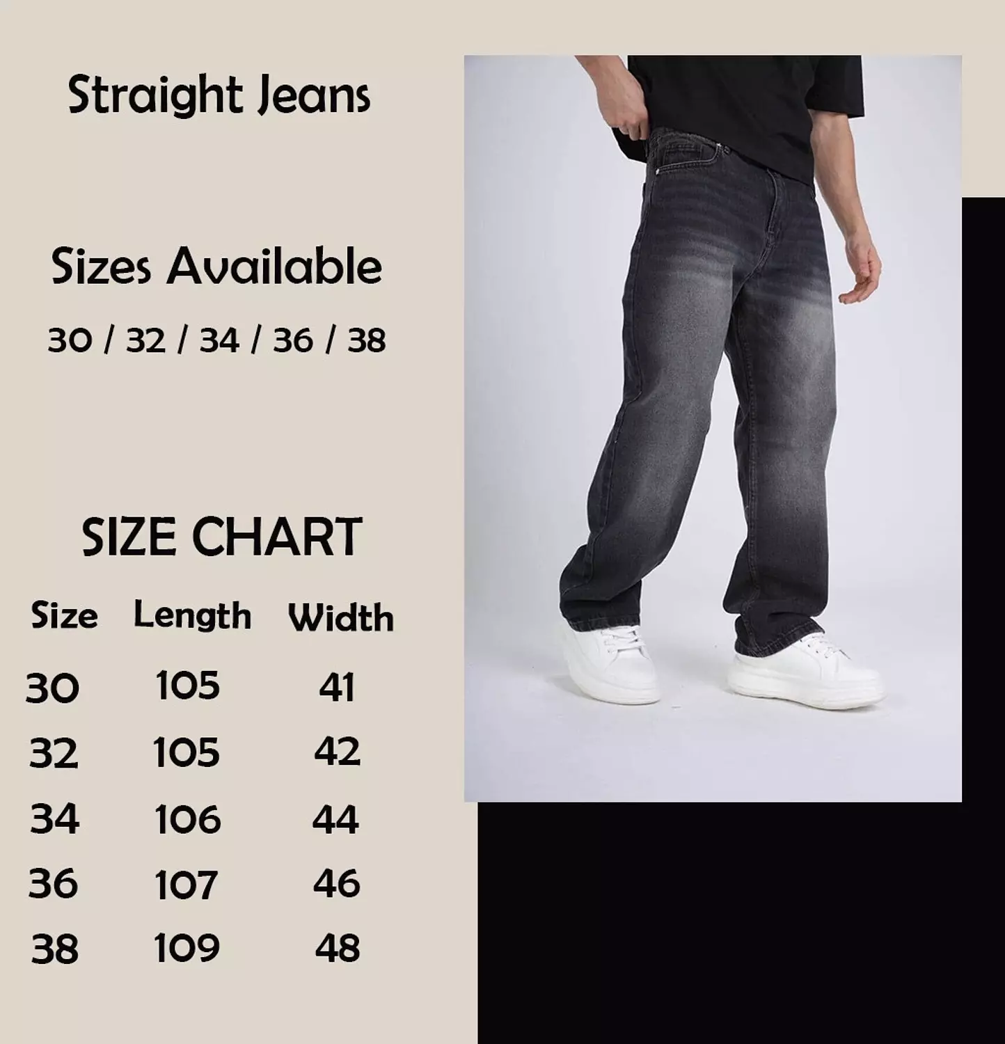 Urban Grey Straight Jeans 1