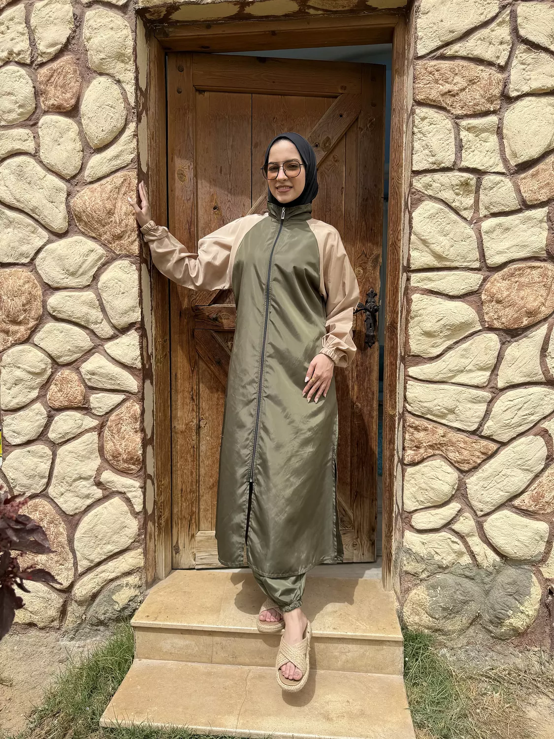 Burkini Code 105 | Olive & Beige image