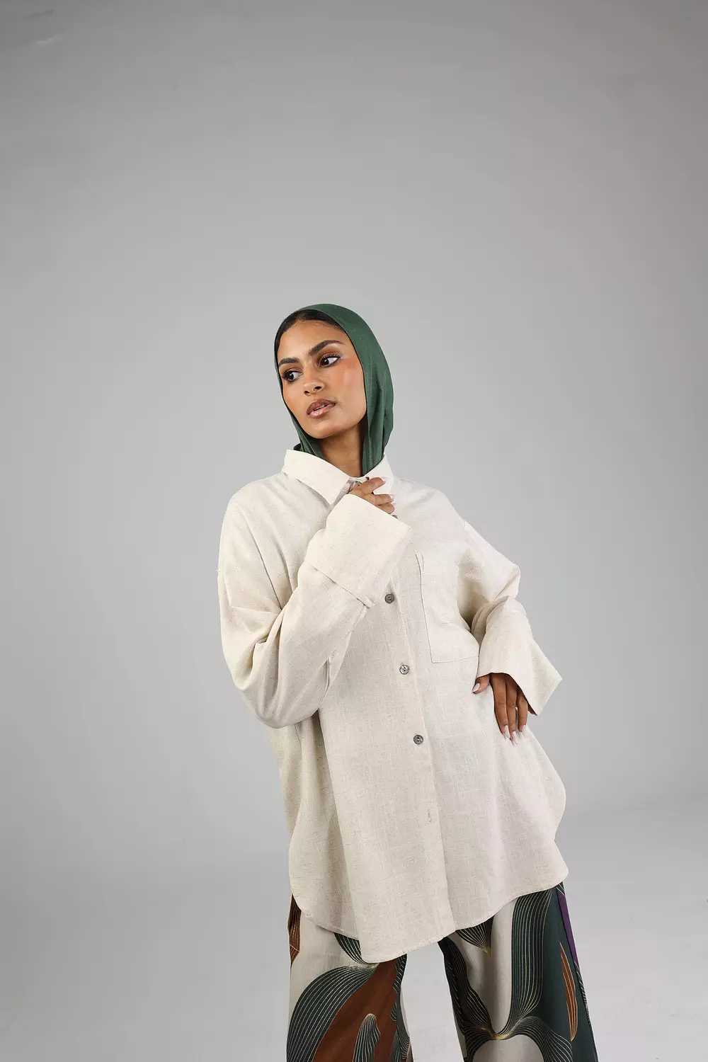 Nude Plain Linen Shirt 9