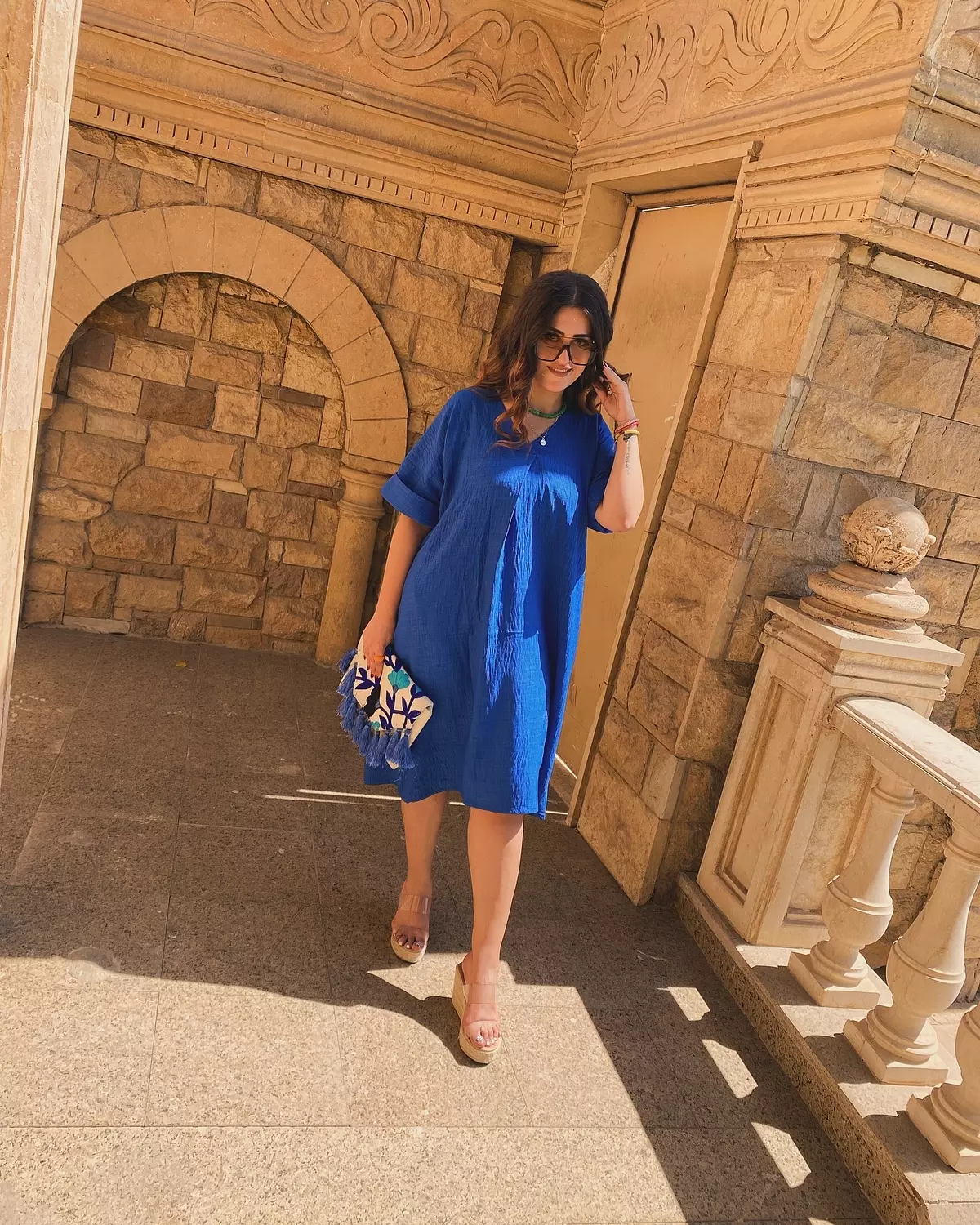blue oversized dress 1