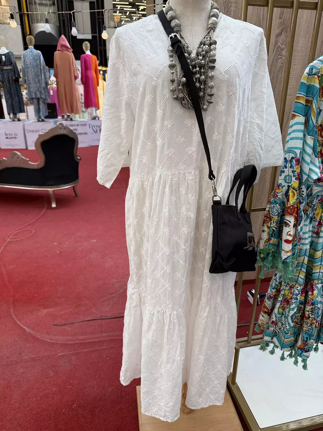 Proderie white modest dress image