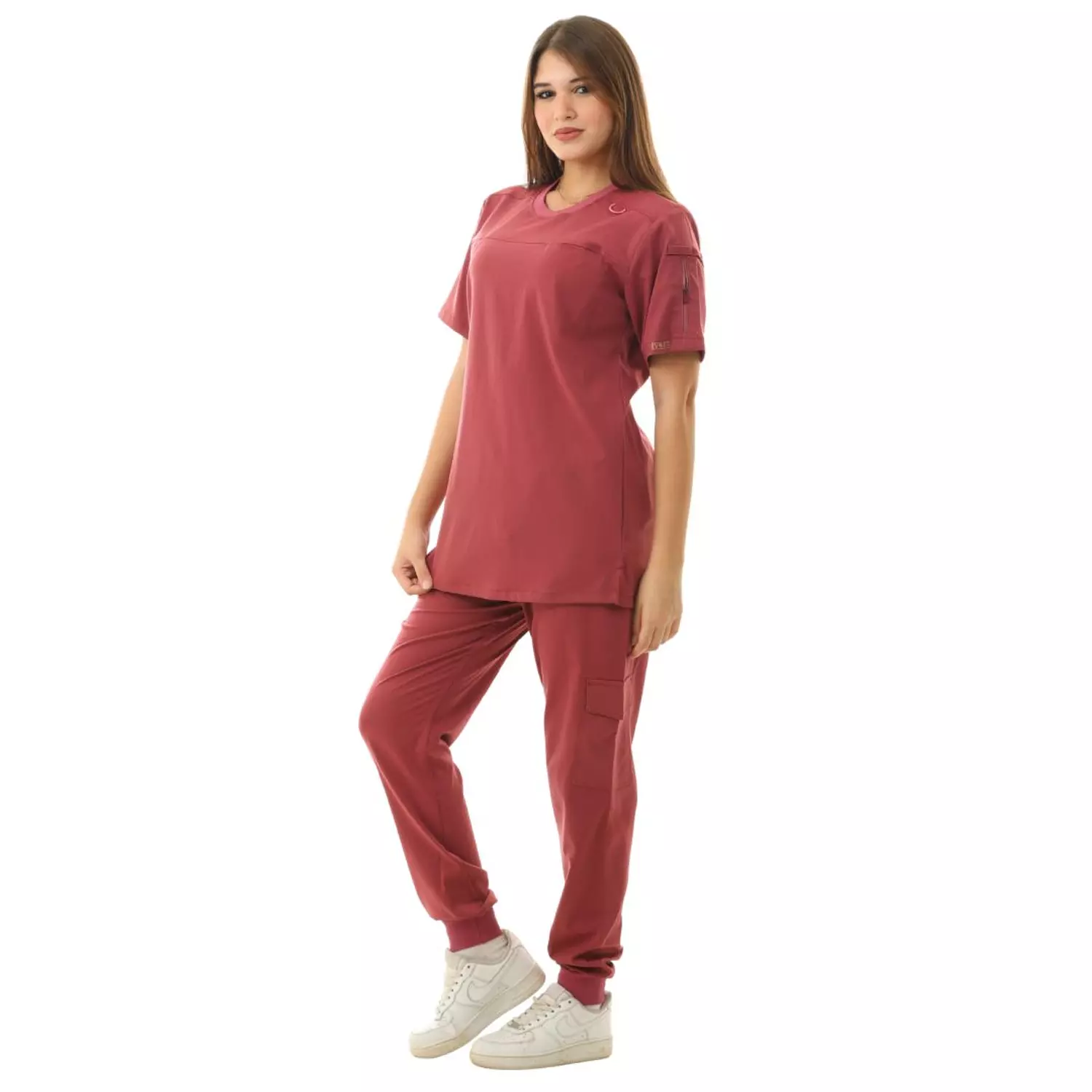 Burgundy Sporty Scrub 6