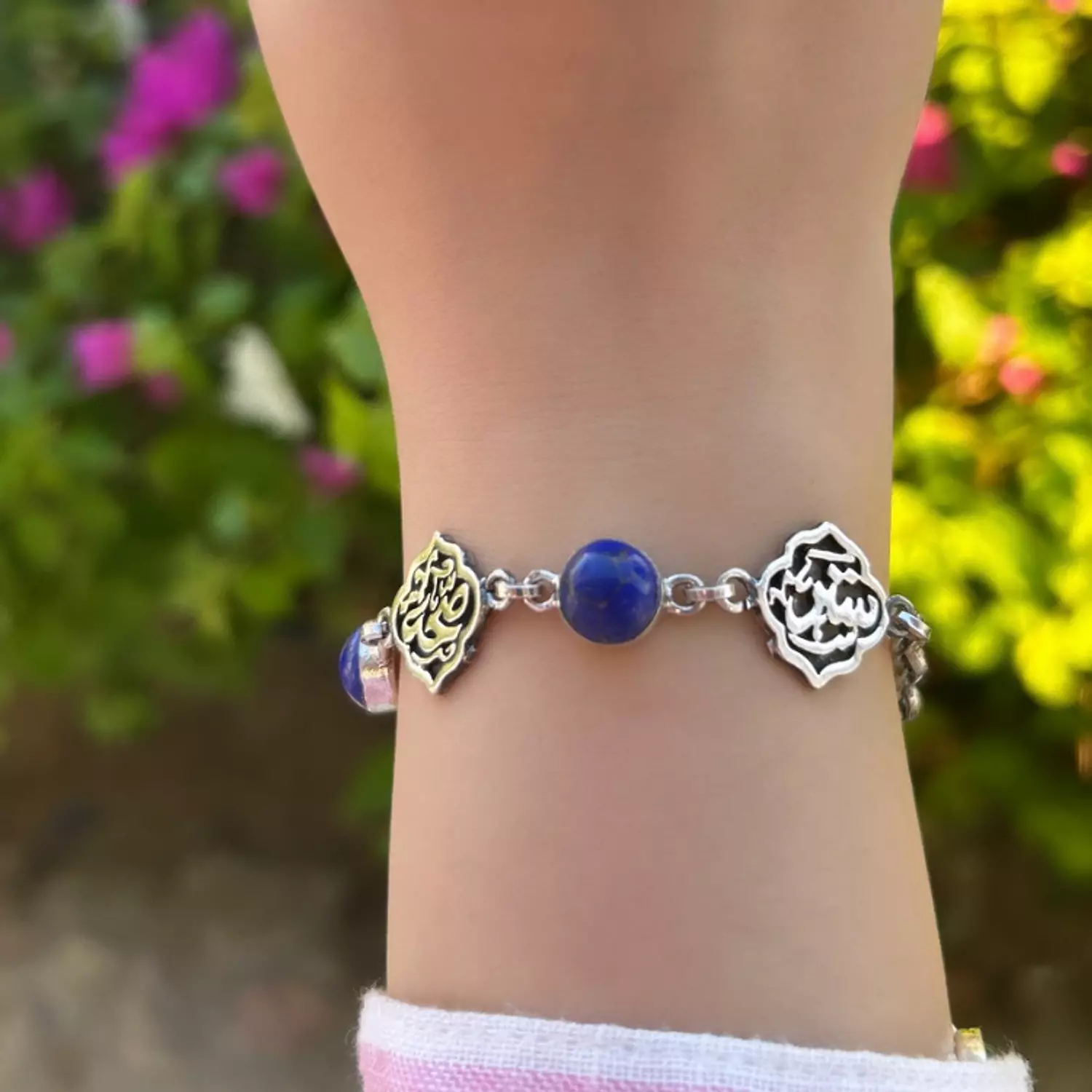 Calligraphy blue lapis bracelet  image