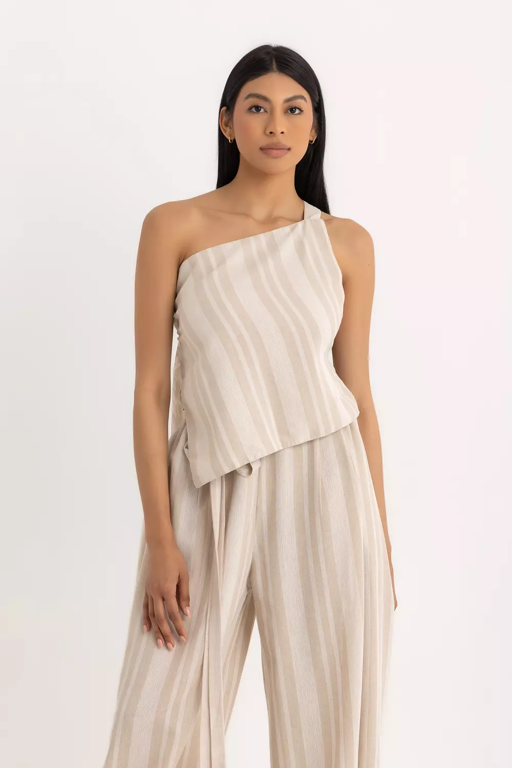 The Soko Top Beige Striped 3