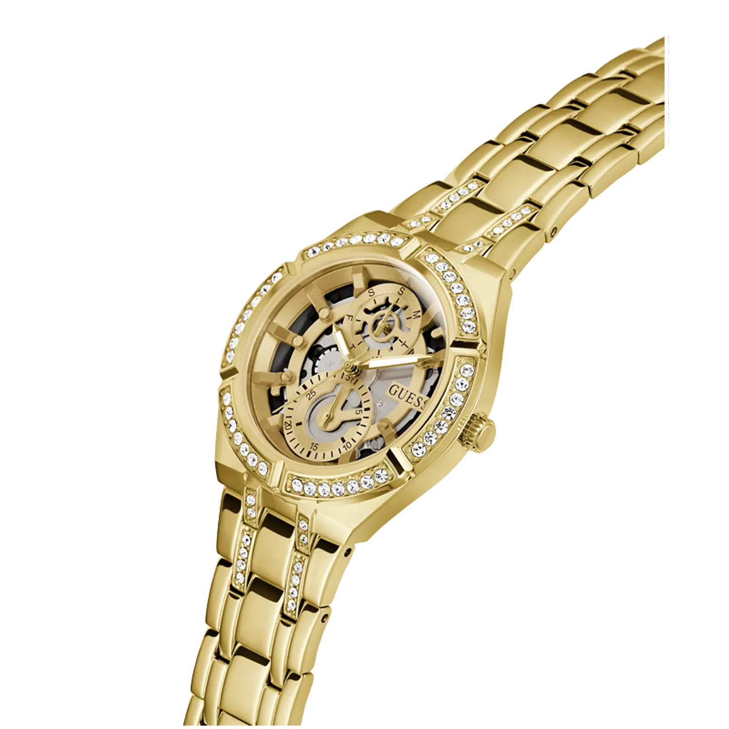 Guess GW0604L2 Ladies Watch Multi-function Movement Round Shape Gold Tone Polished Stainless Steel Bracelet 3