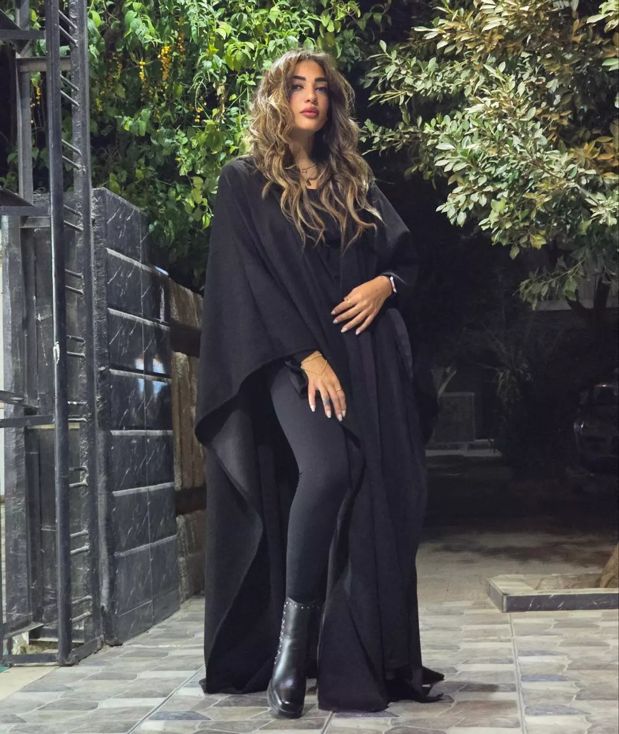 Black Moroccan Style Suede kaftan  4