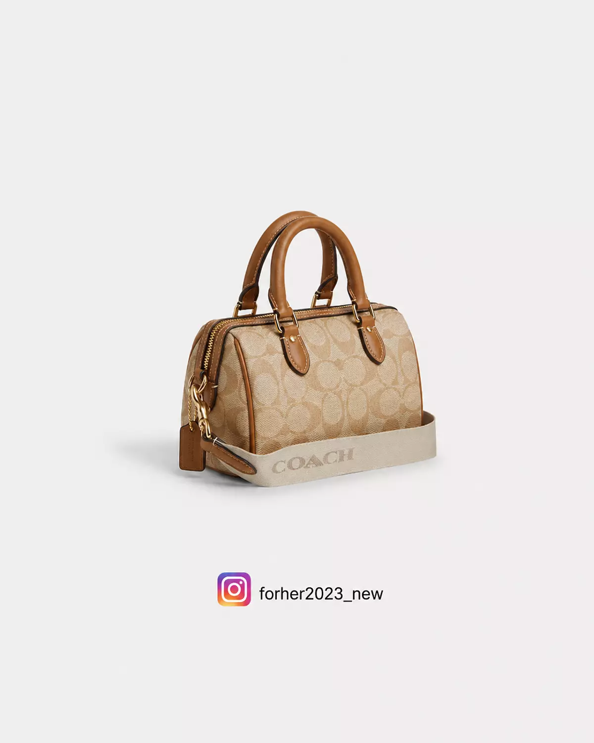 Coach Mini Rowan Crossbody In Signature Canvas With Stripe 1