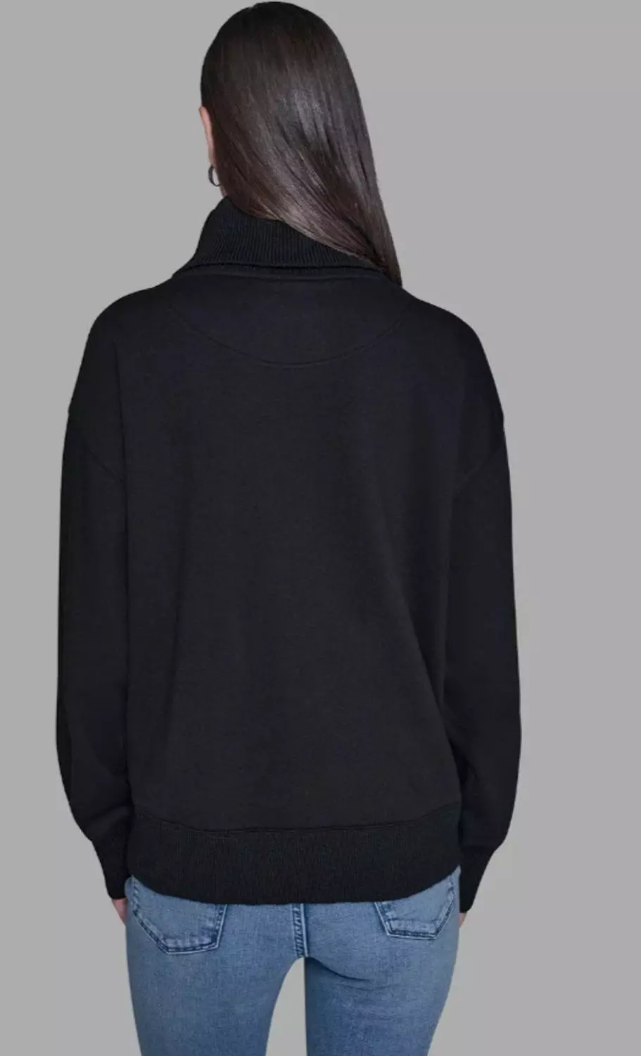 Long-sleeve mock neck sweatshirt classic black Karl Lagerfeld  2