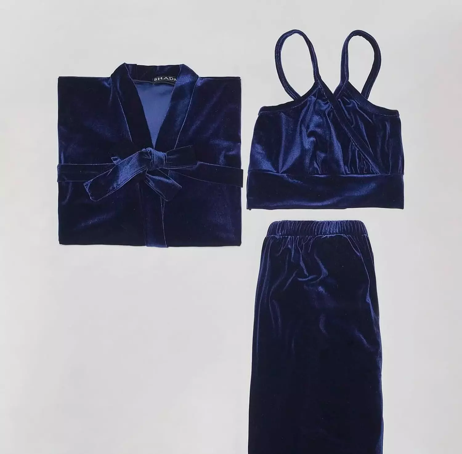 Navy Velvet PJ Set hover image