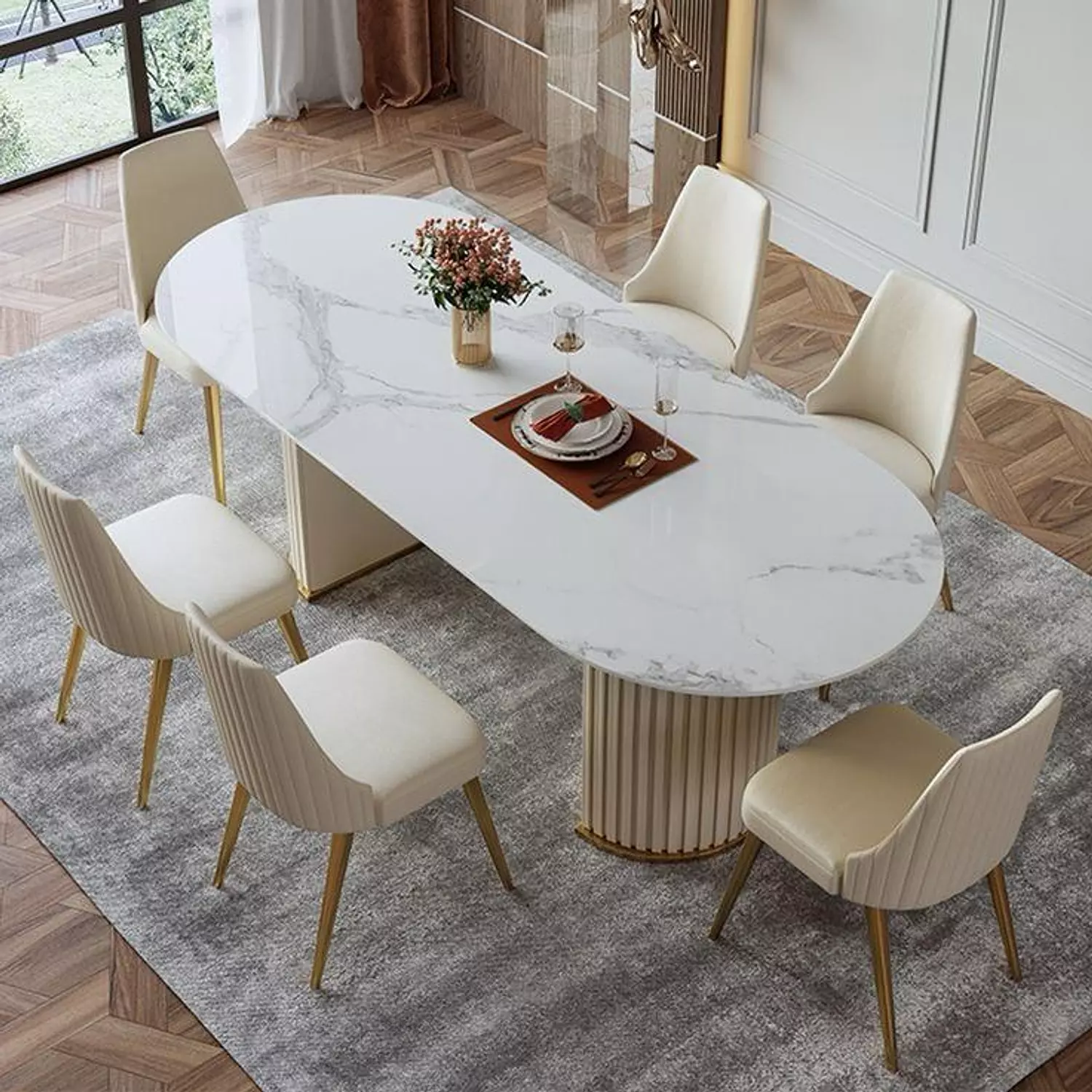 Modern dining table in various sizes hover image
