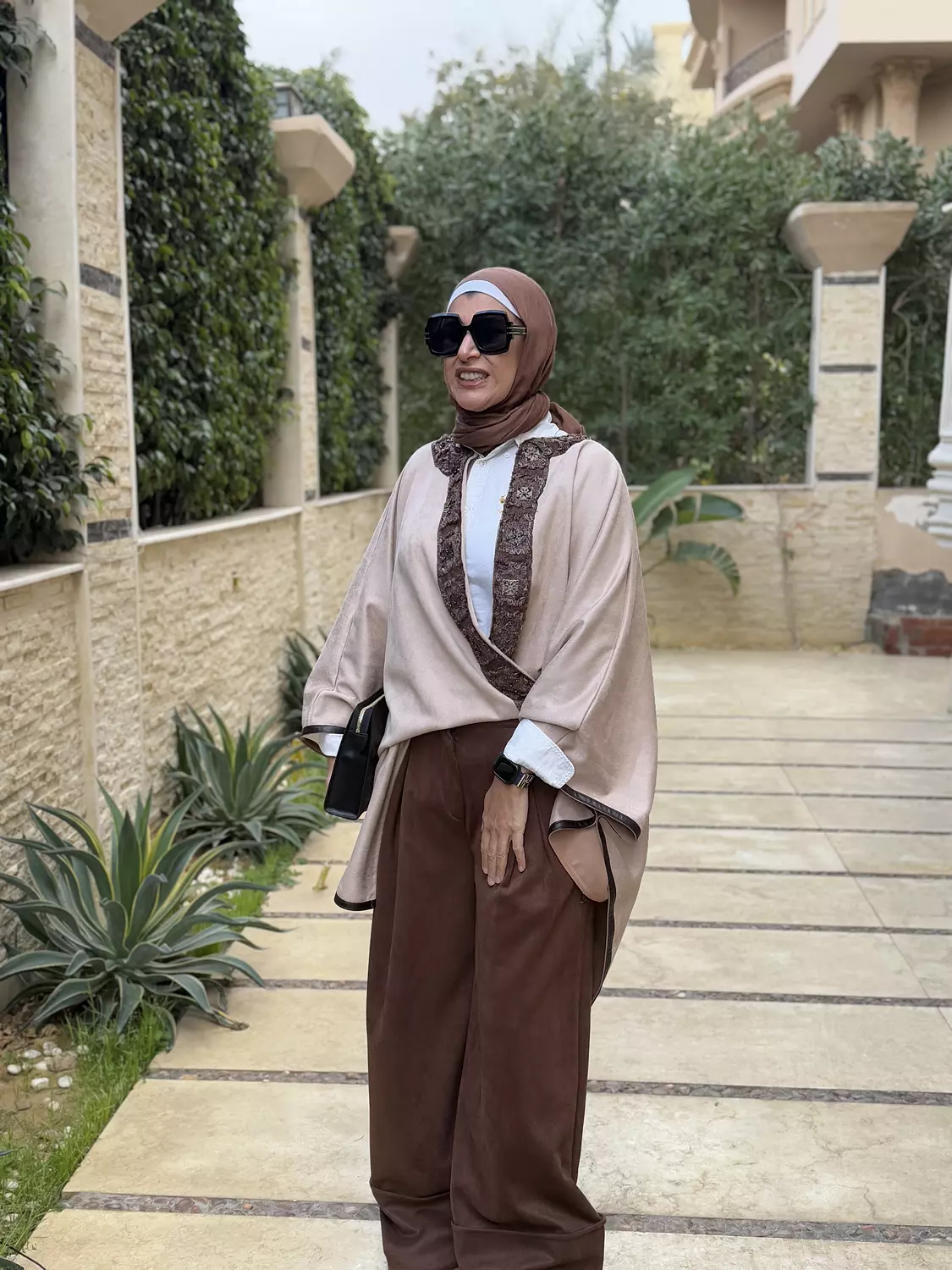 Beige suede poncho  2