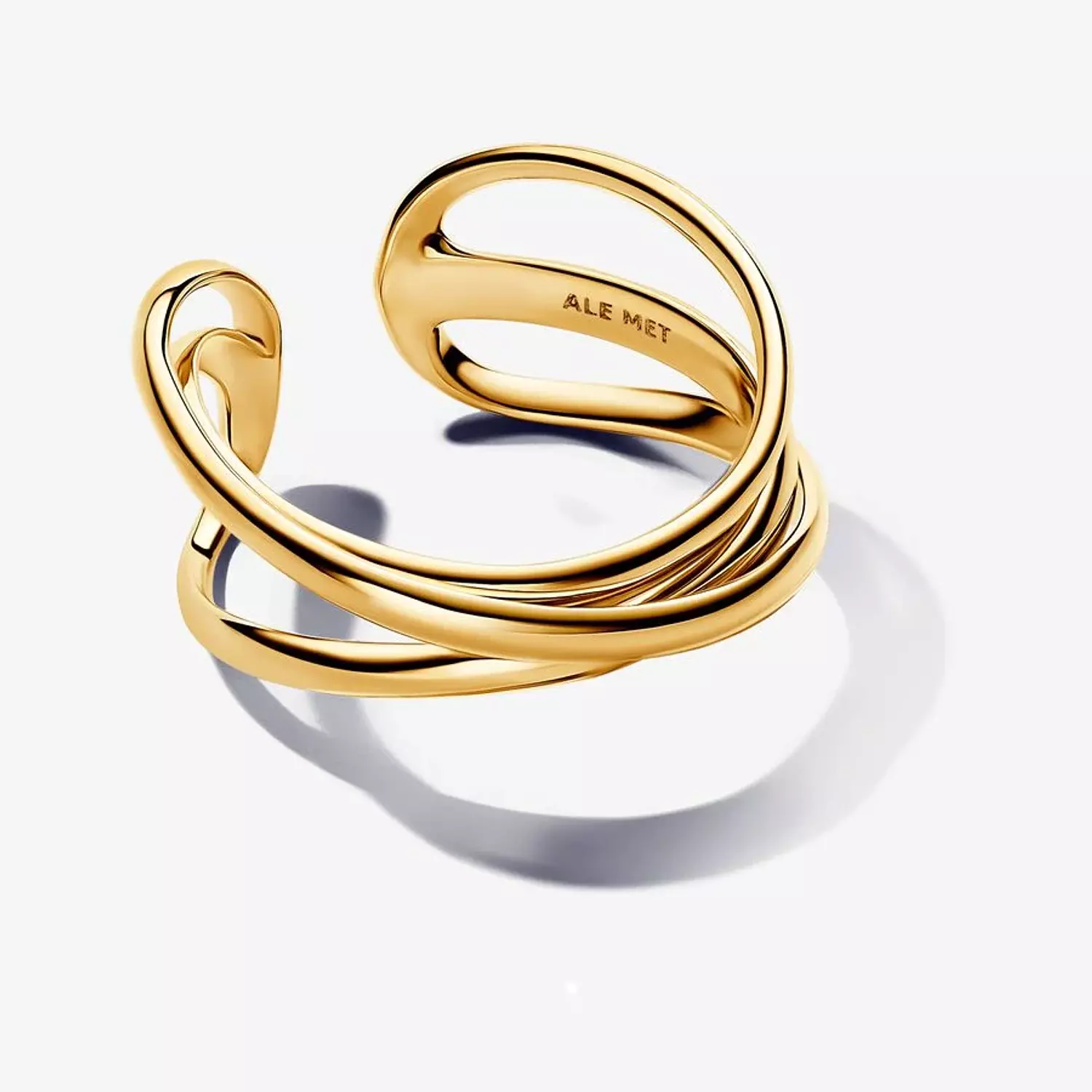 Organically Shaped Triple Band Open Ring 1