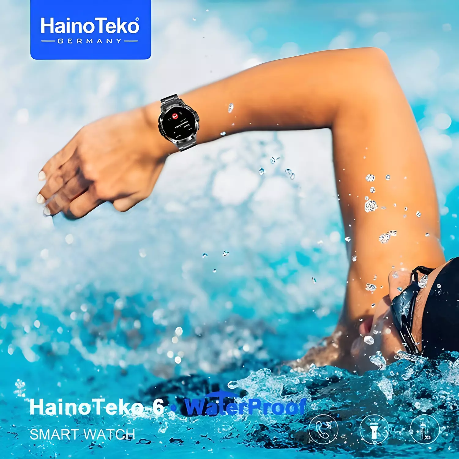 Haino Teko HainoTeko-6 Smartwatch Black with Leather & Silicon Straps 5