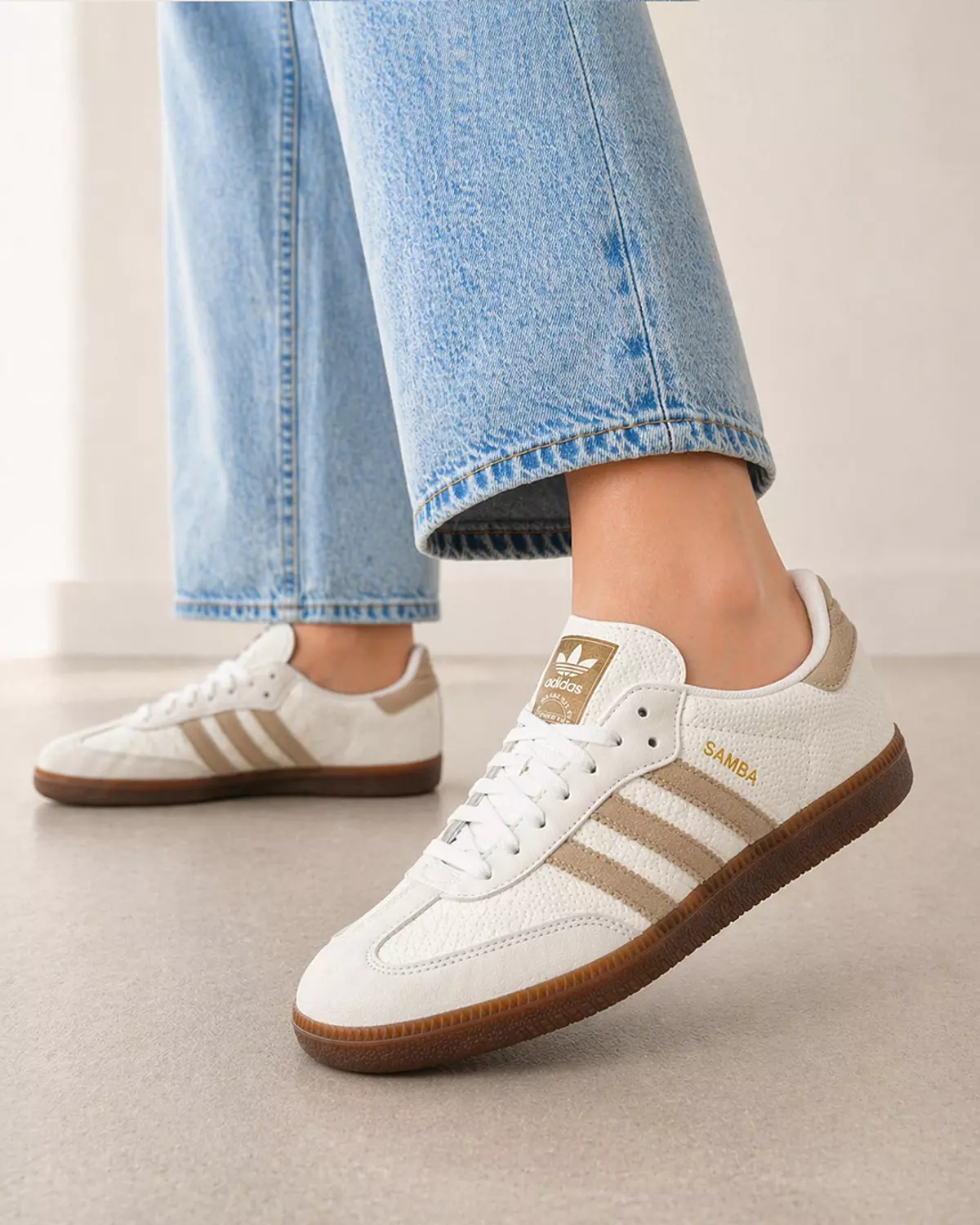 Women’s Samba Shoes – Off white & Cafe brown 5