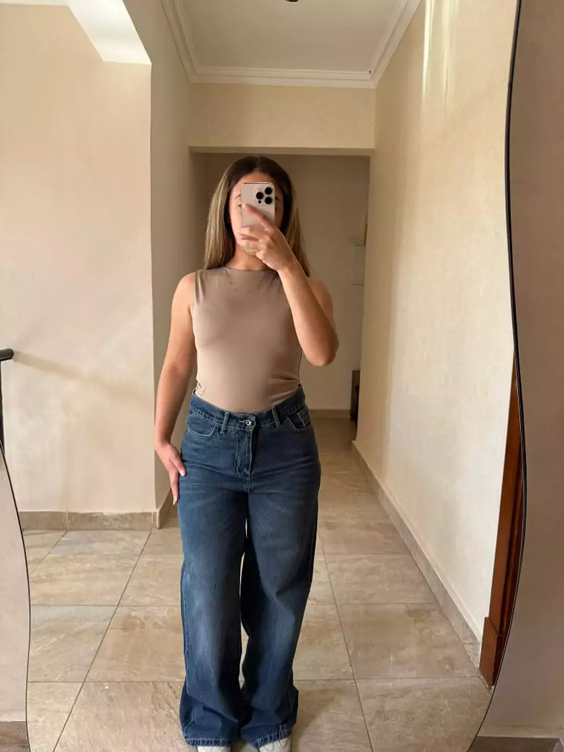 Wide Leg Jeans Dark Blue hover image