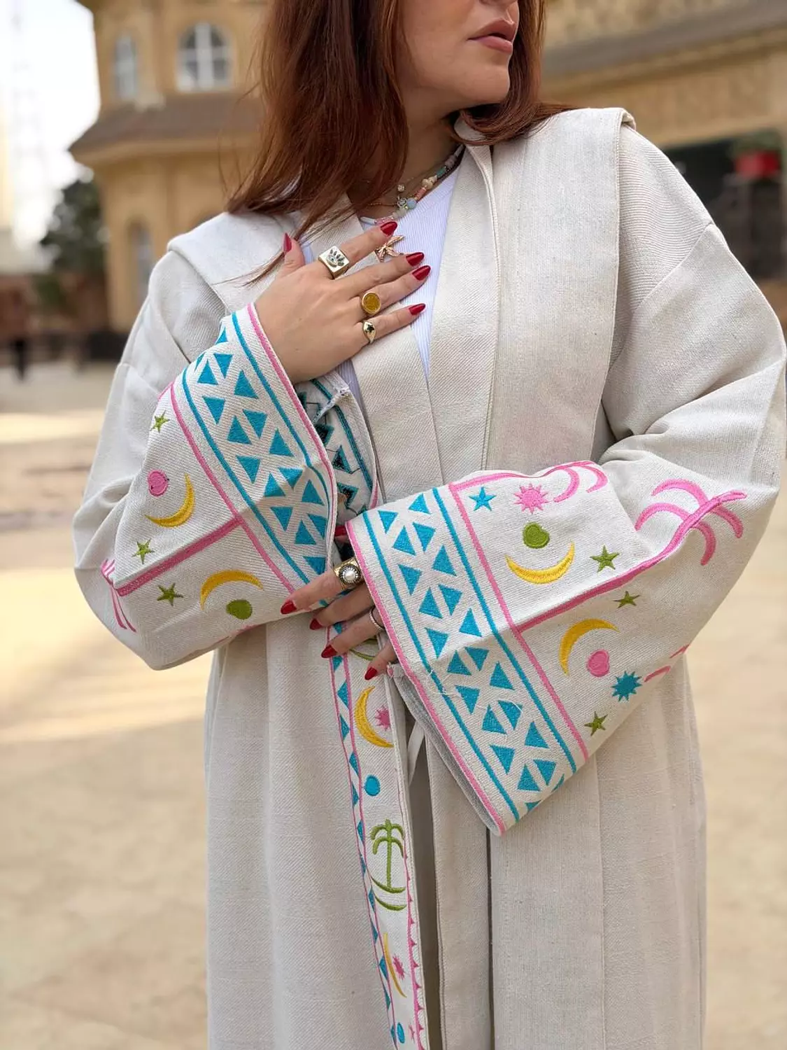 biege nakhla kaftan image