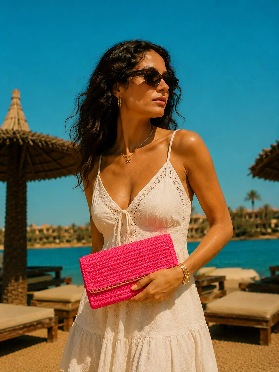 Raffia Chain Clutch image