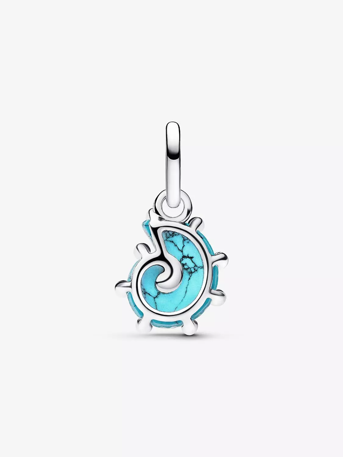 Blue Murano Glass Sea Snail Dangle Charm Sterling silver 1