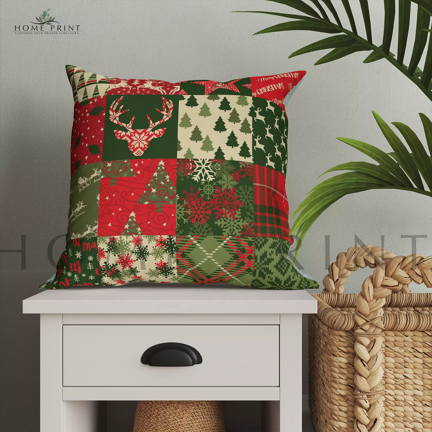 Christmas Cushion - Different Christmas Shapes - Multi color  image