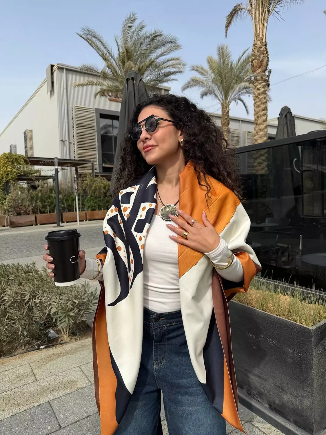 Orange*White*Black Scarf image