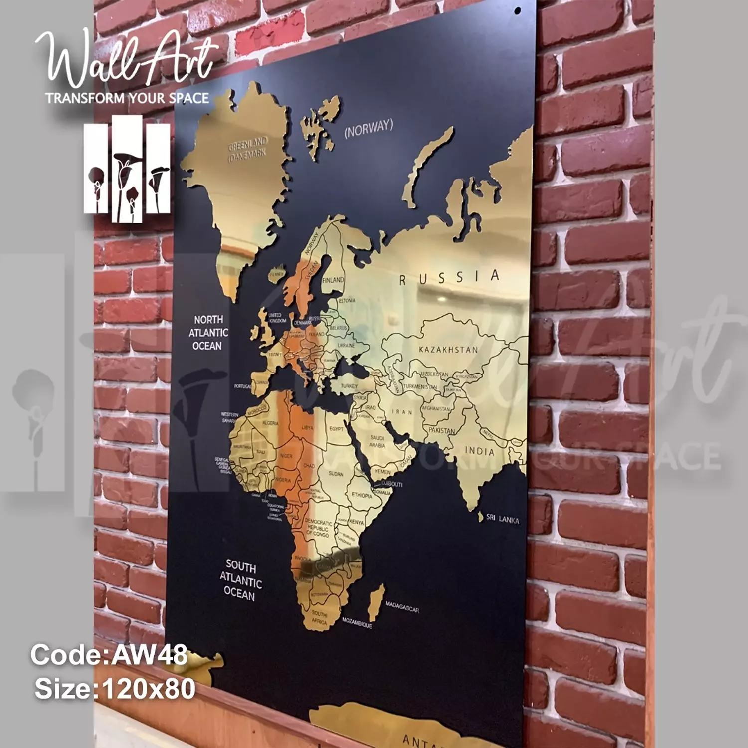 AW48-Engraved World Map image