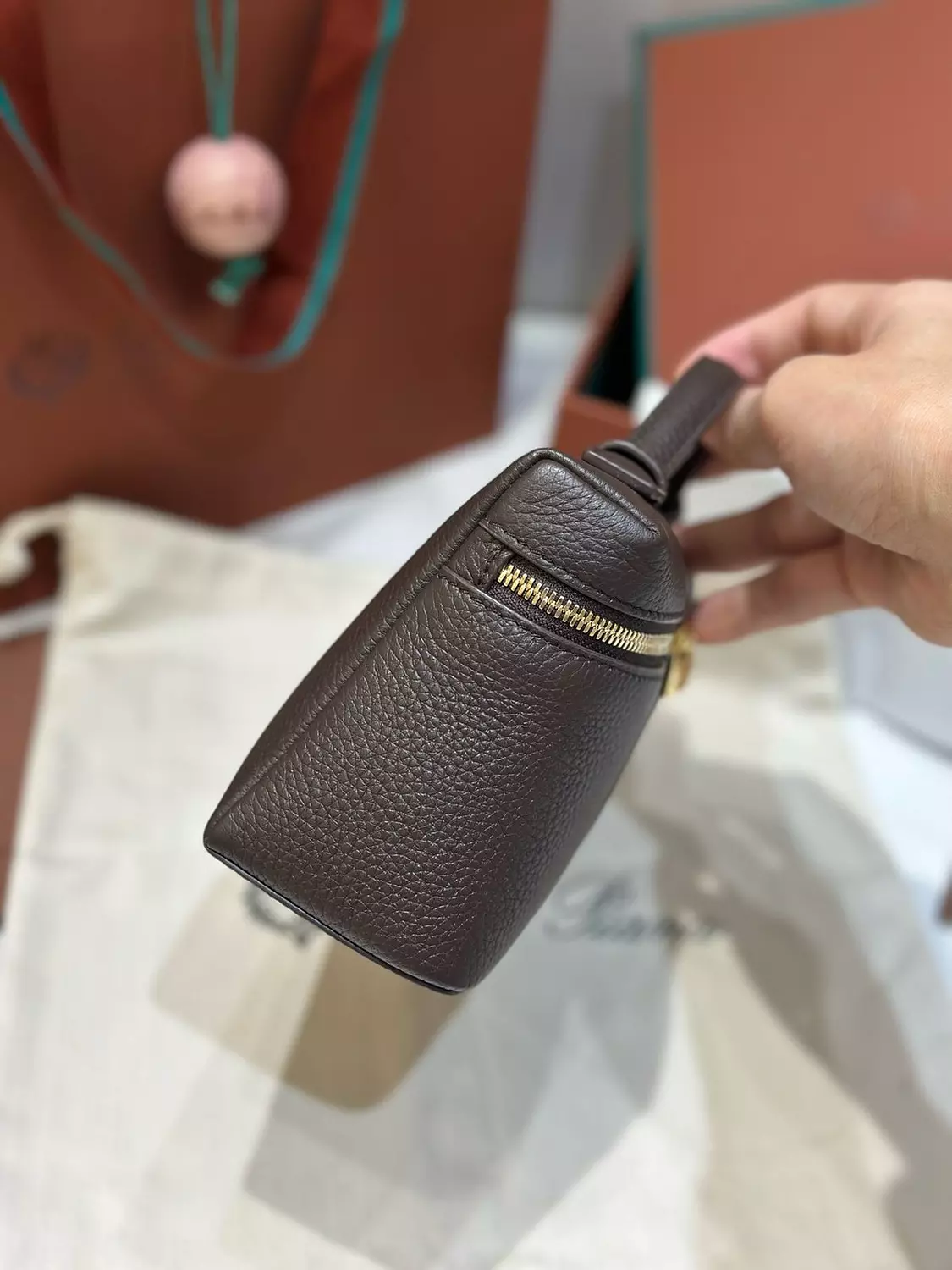 Loro piana L19 Chocolate Brown with Gold Hardware  4