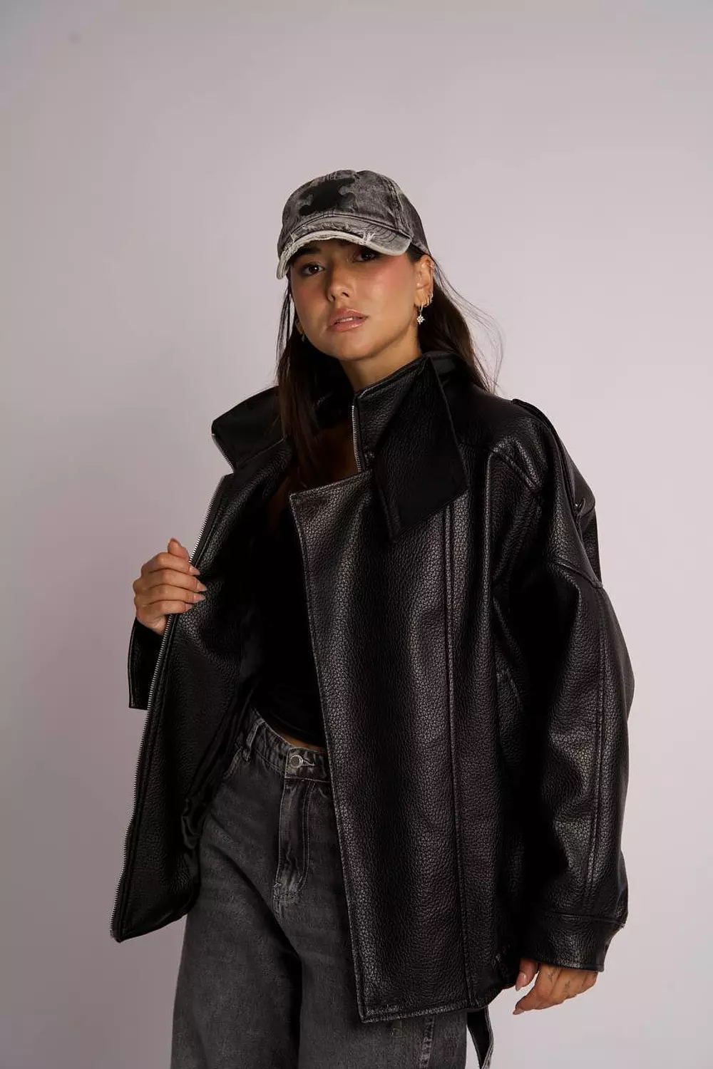 Collar Leather Jacket image