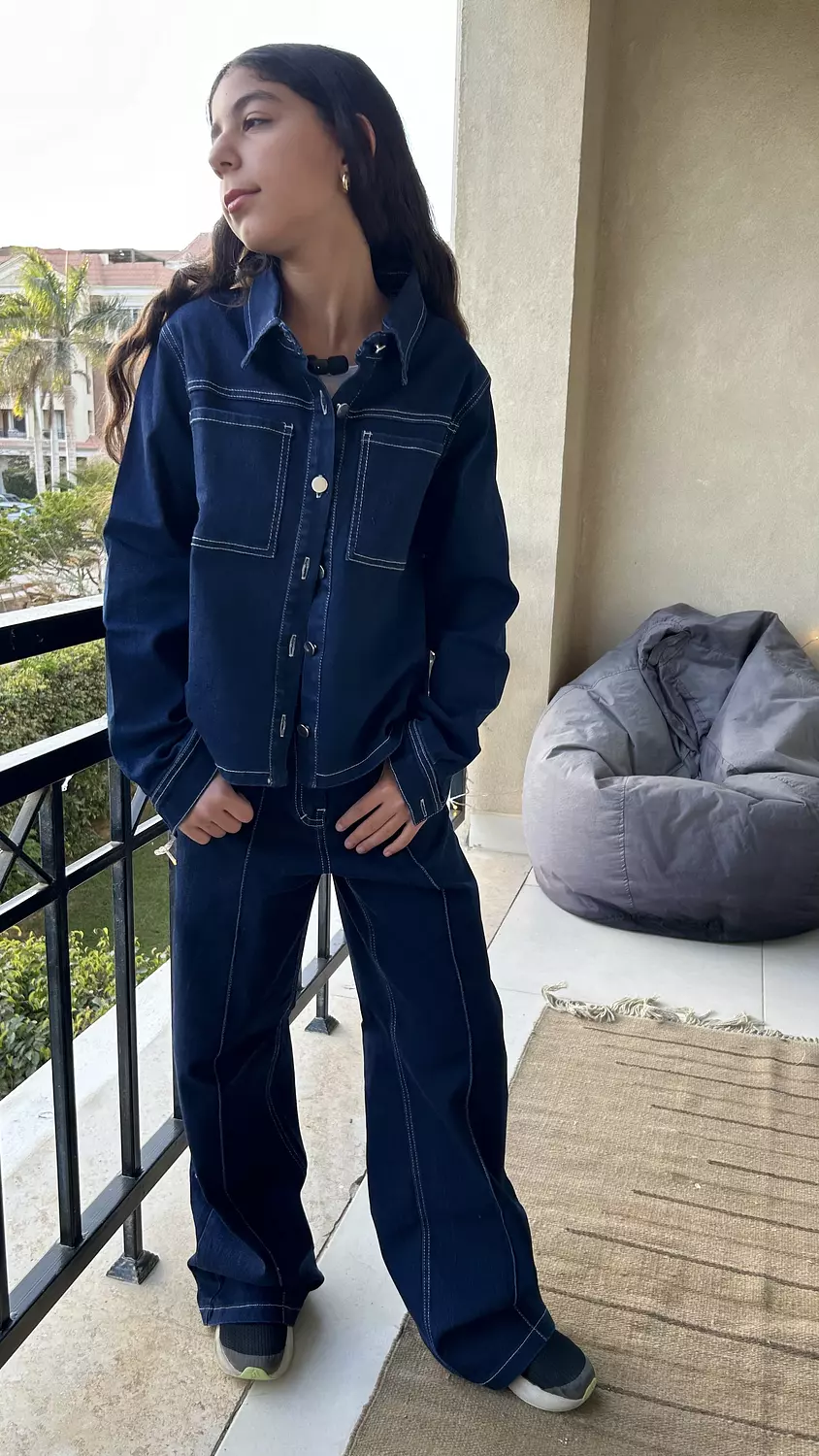 SOUTH Wide Leg Denim Blue black Pant 2
