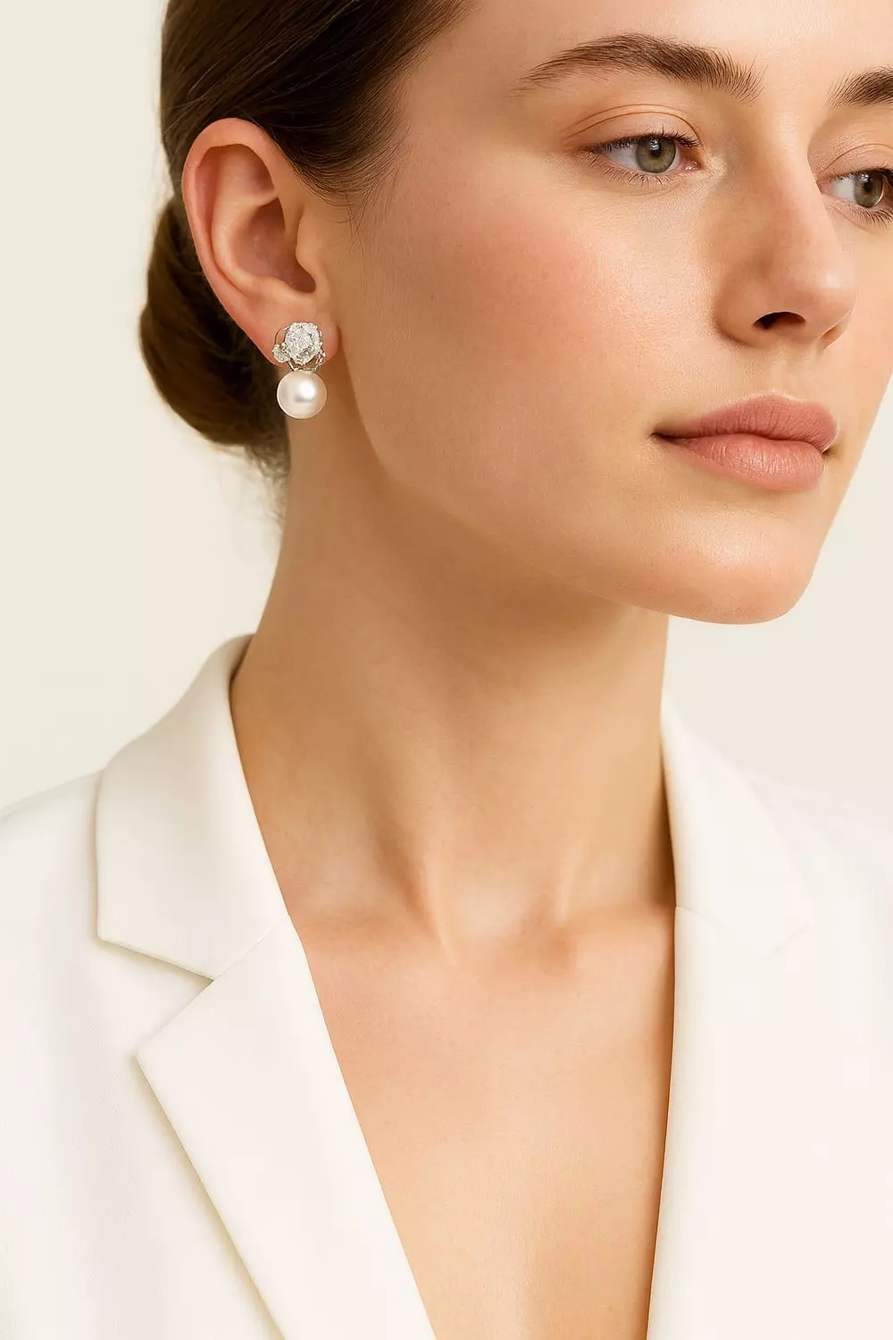 Silver Earrings Pearl image