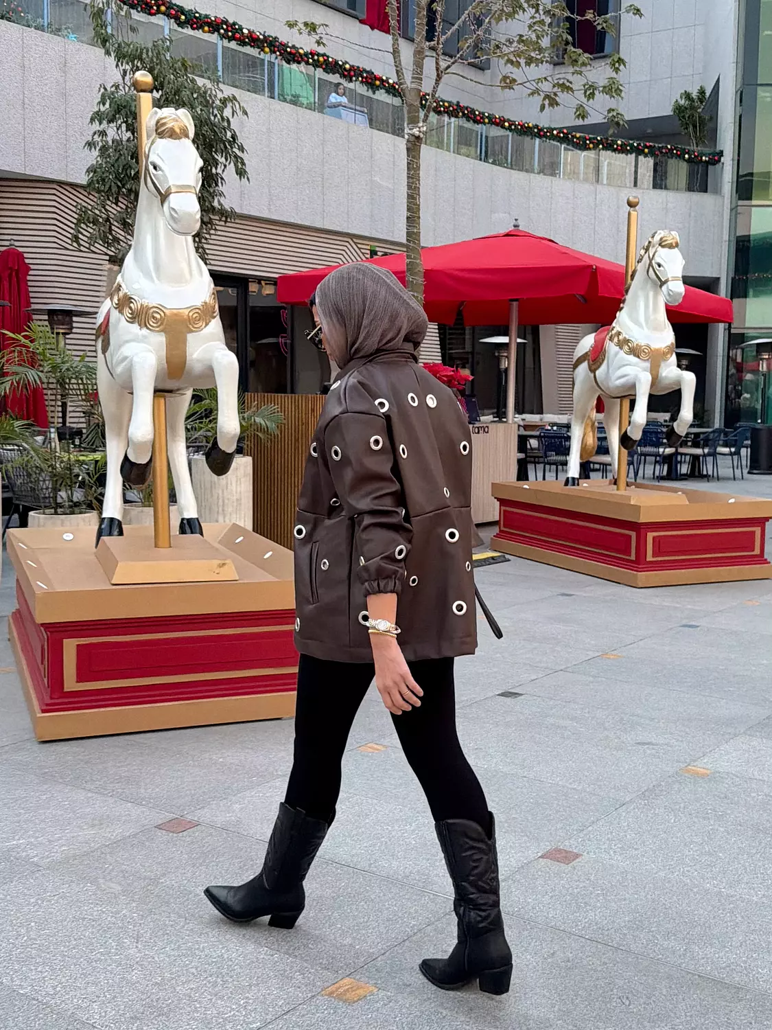 Brown Eclipse leather jacket  hover image