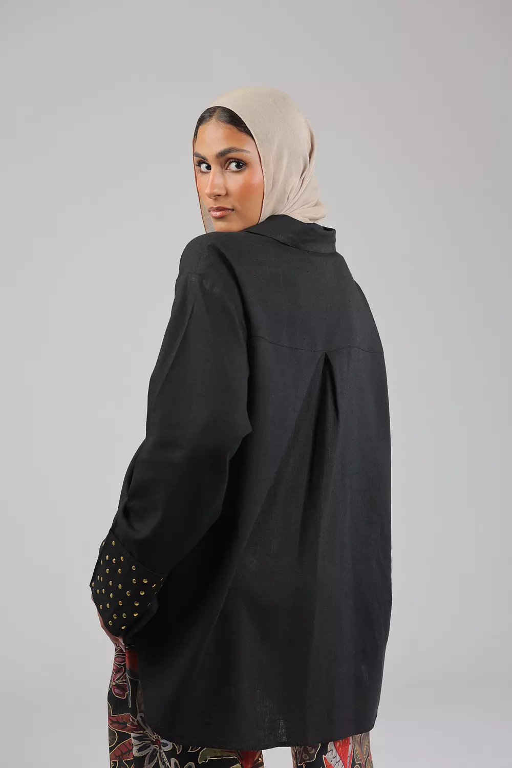 Black Studded linen shirt 9