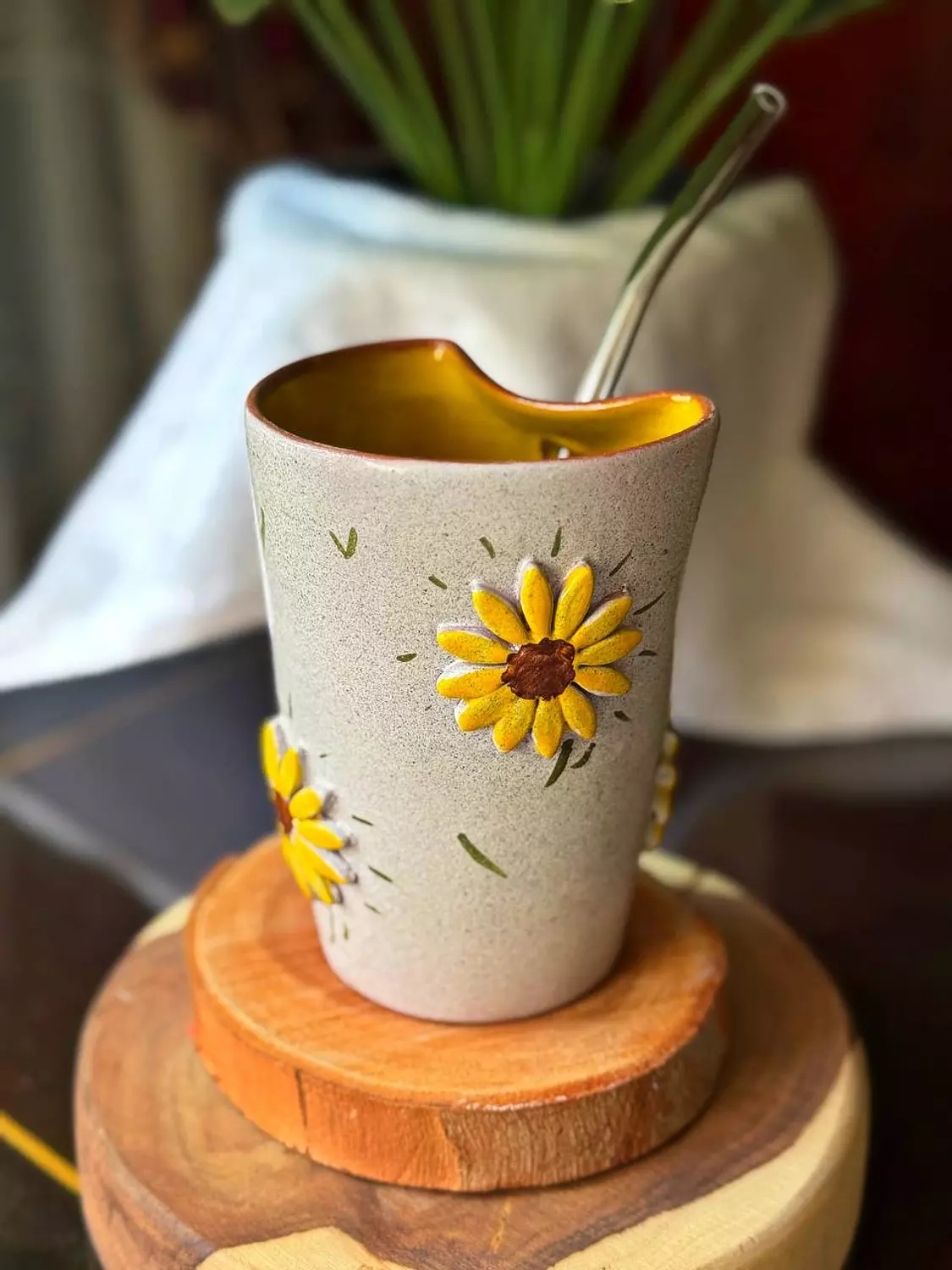 Sunflower shines straw cup 3