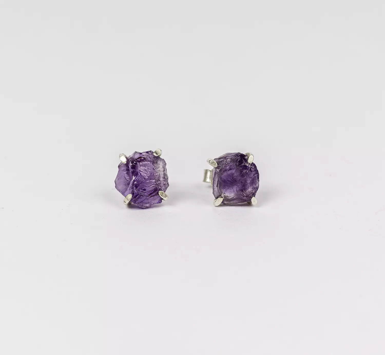 Raw Amethyst earring hover image