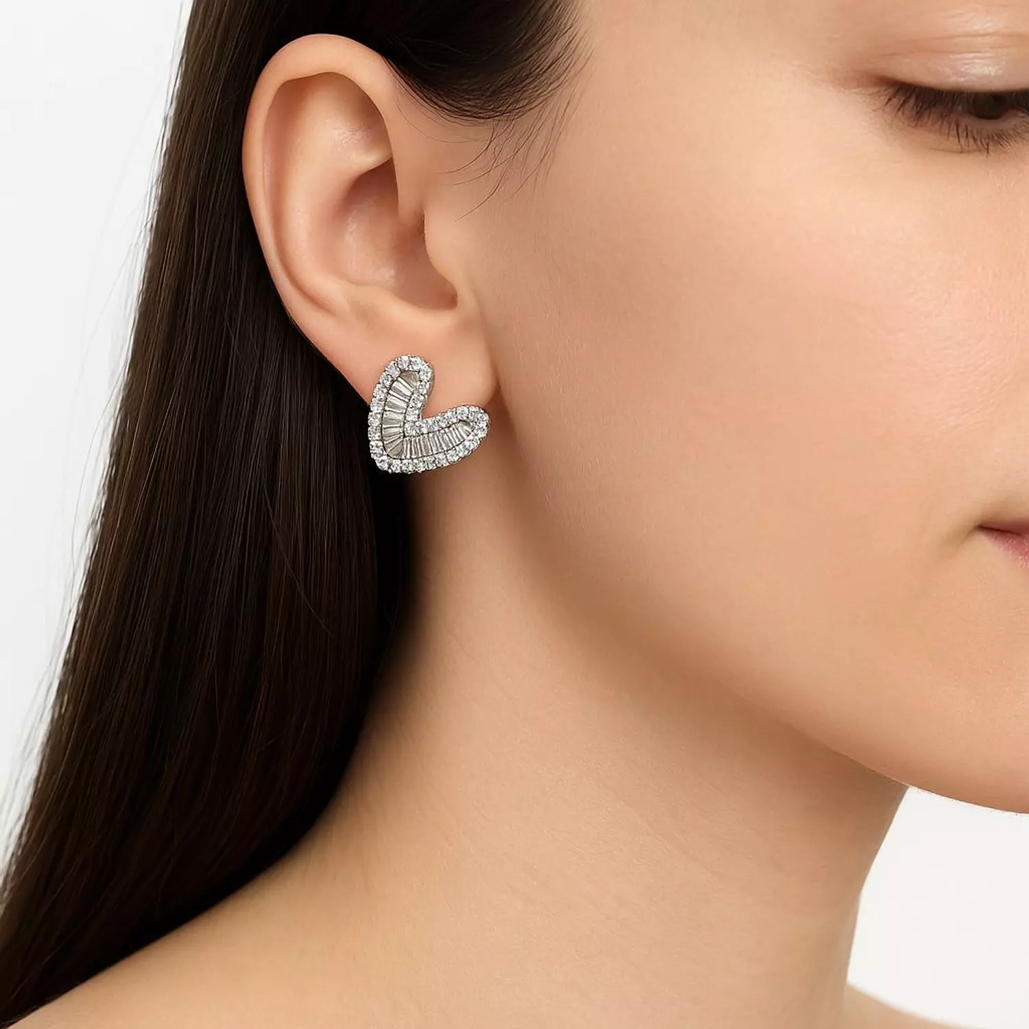 Silver Earrings Heart image