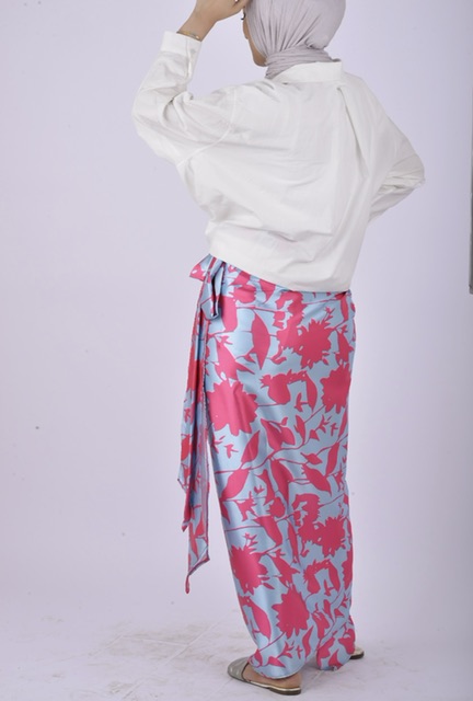 Pink/blue wrap skirt 3