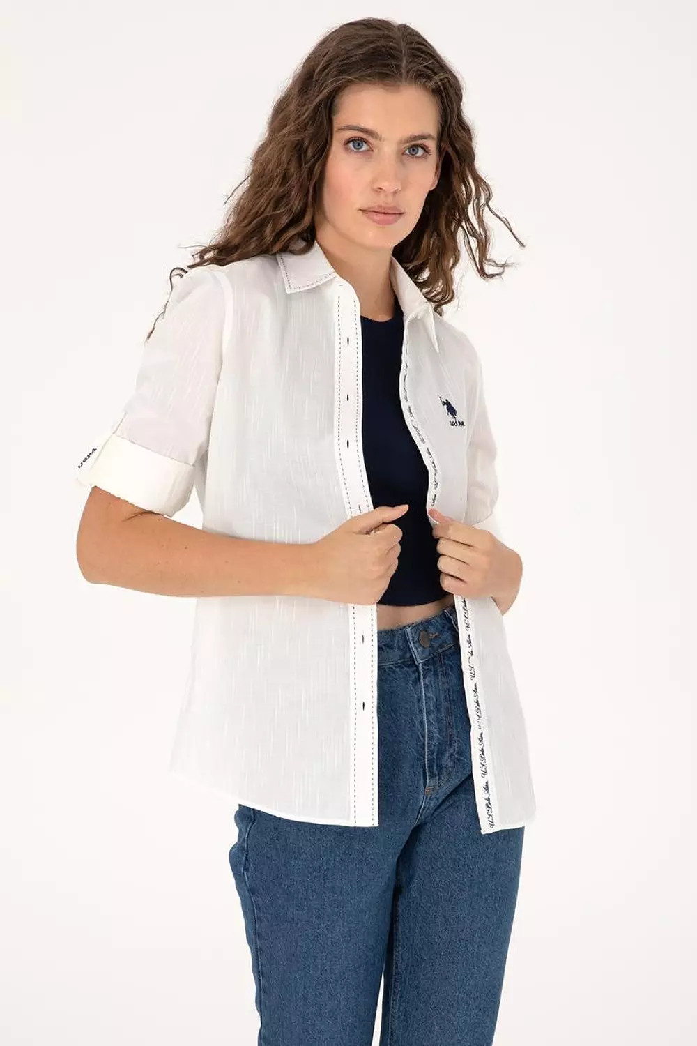 Women's White Long Sleeve Shirt 3