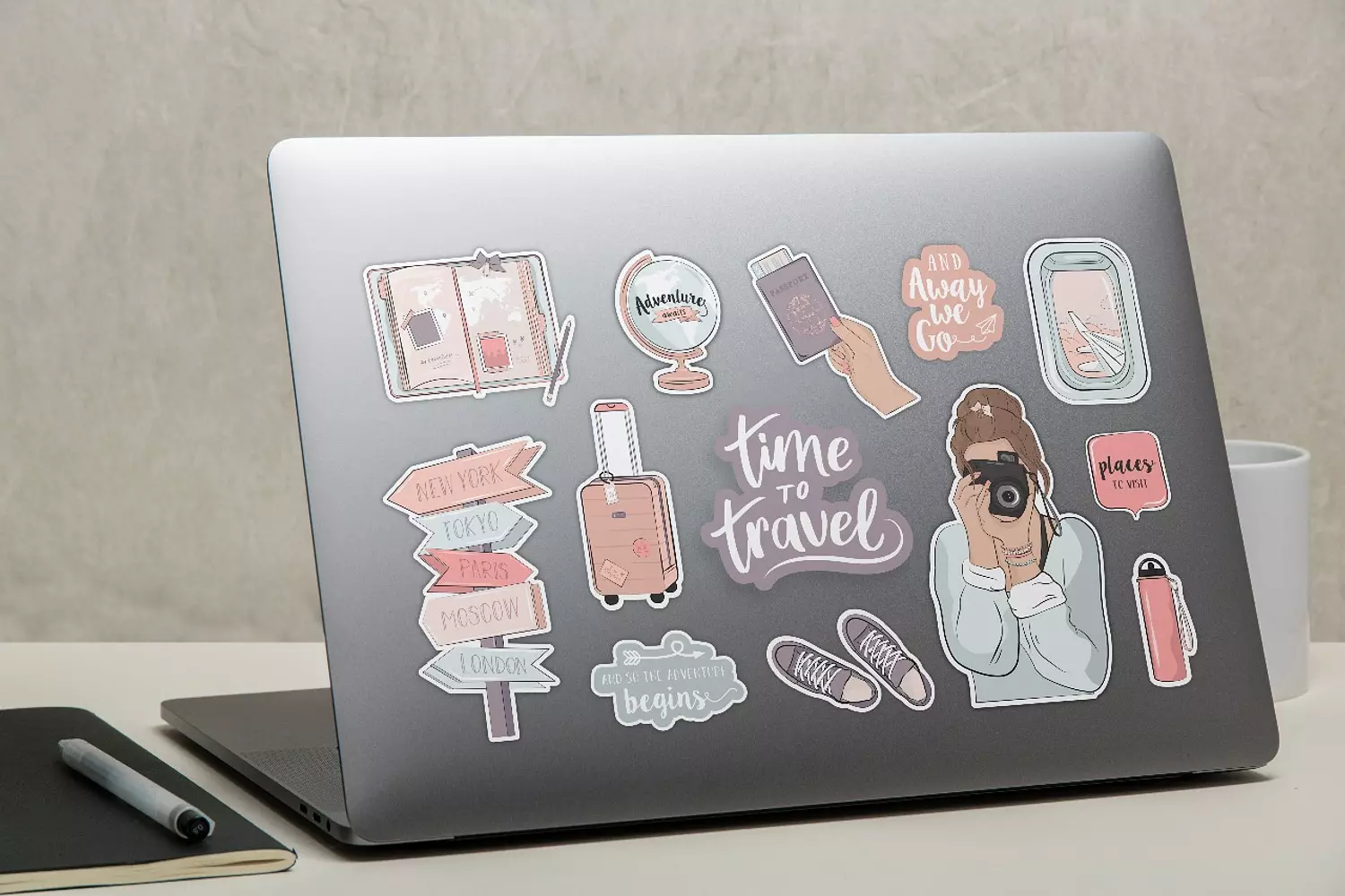 Laptop Stickers time to travel image