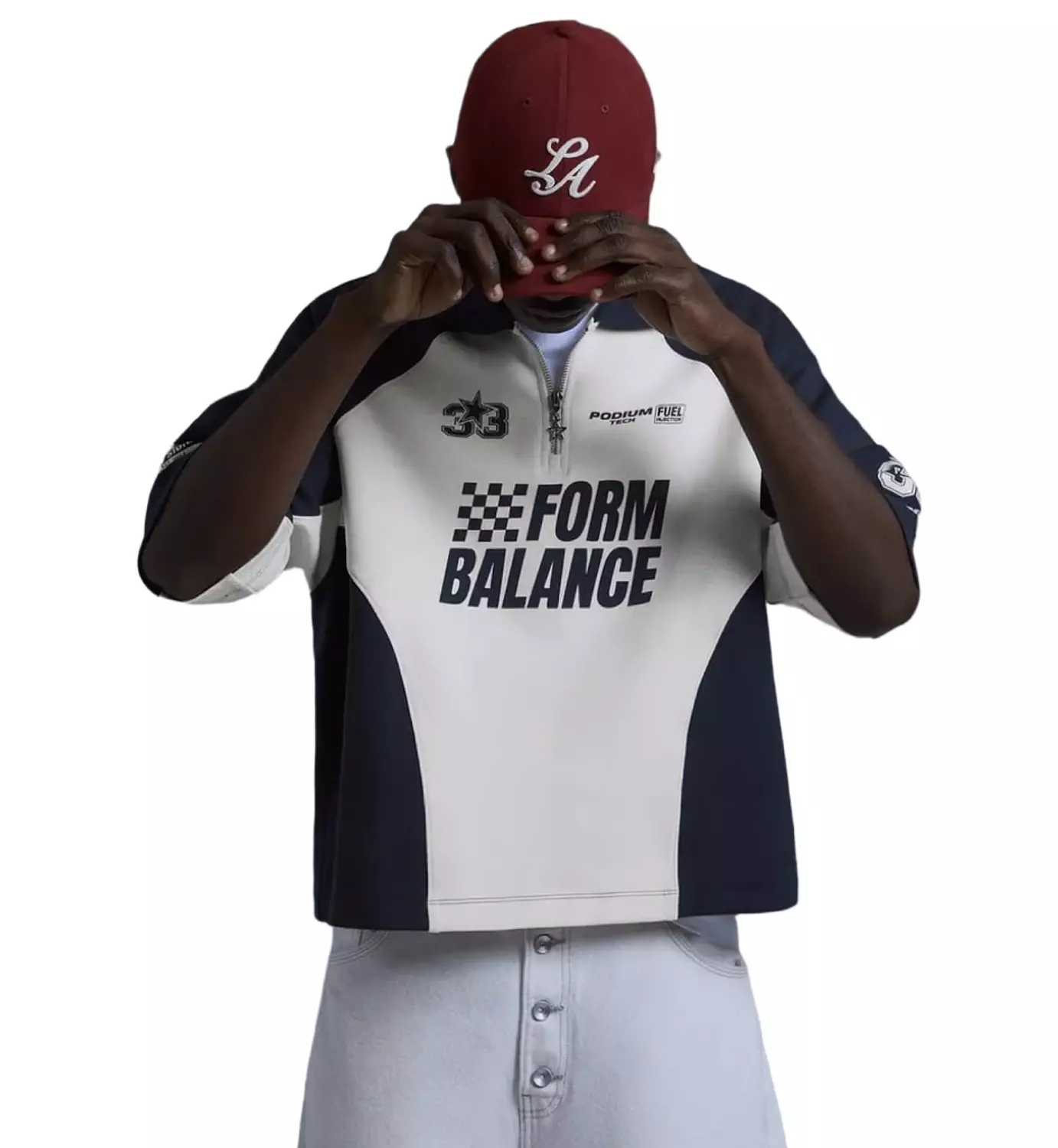 BERSHKA INTERLOCK RACING POLO SHIRT image