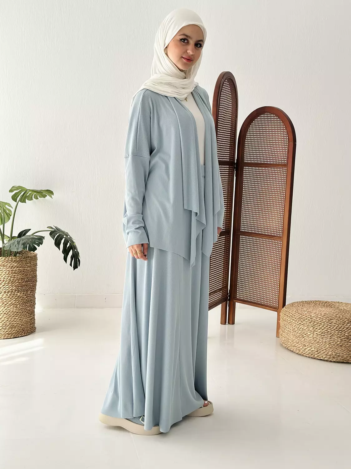 Elegance In Motion Skirt Set In Sky Blue 5