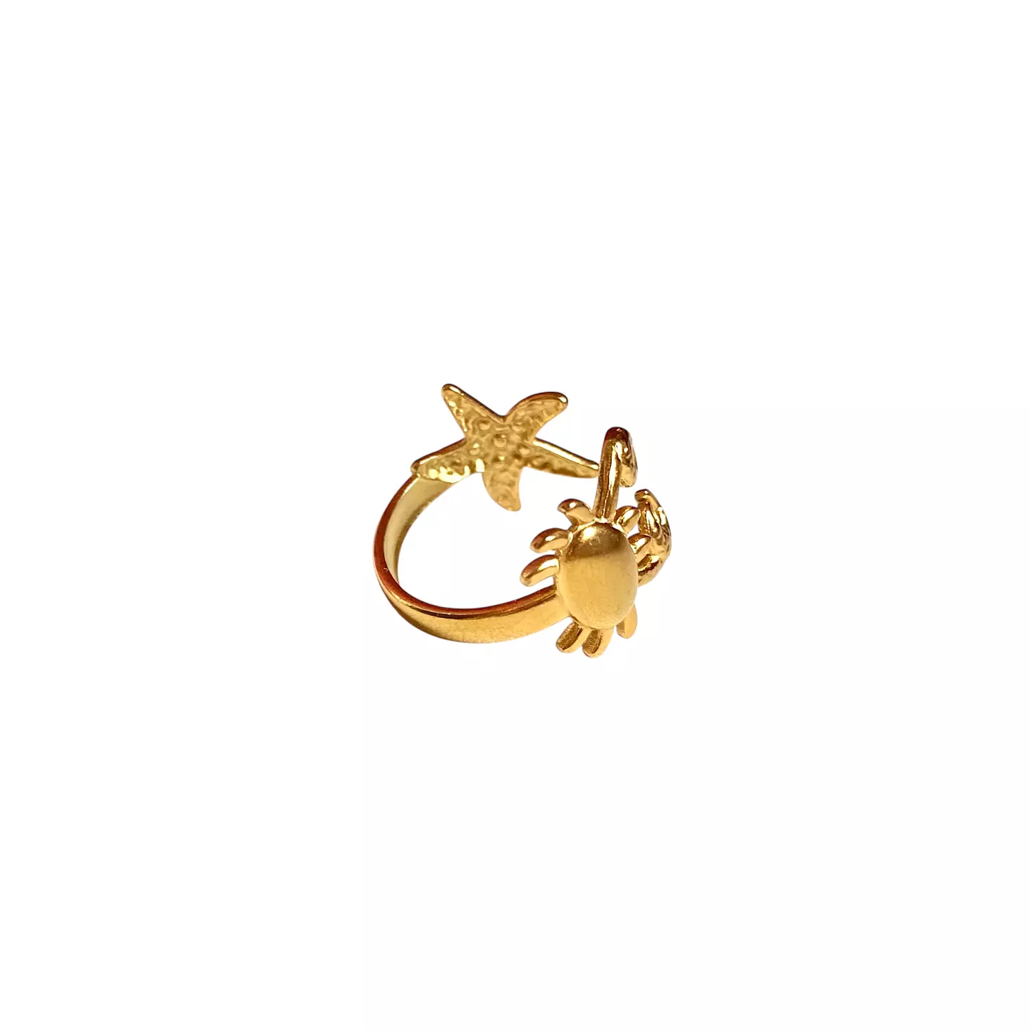Crab and star stainless steel ring 🦀✨ 1