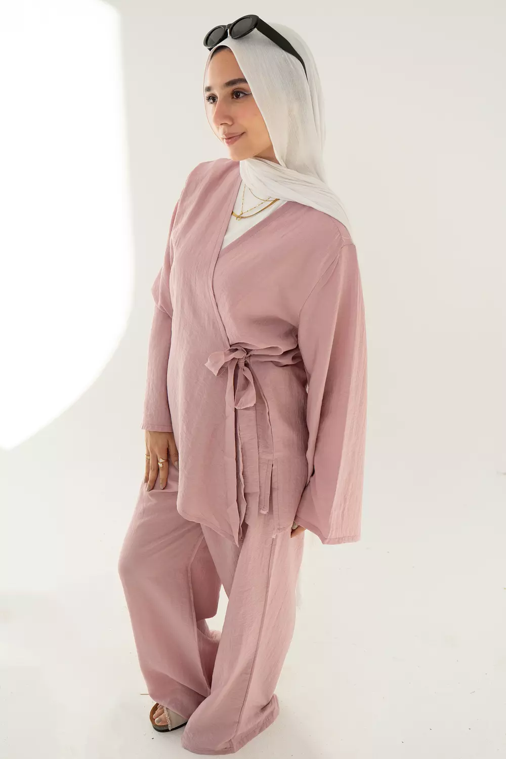 Layal Wrap Set In PInk hover image
