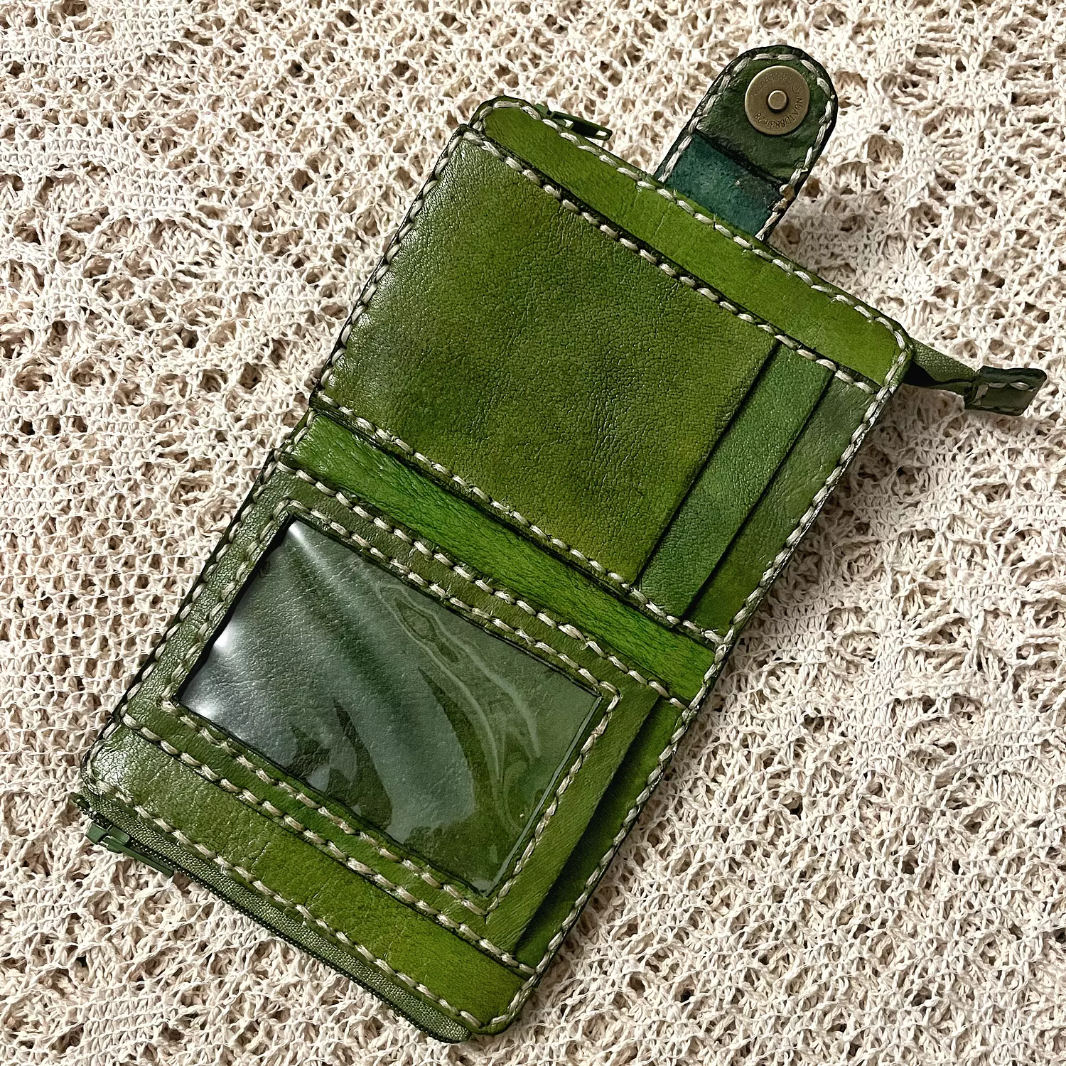 Birds & branches tooled leather wallet -flap closure 11