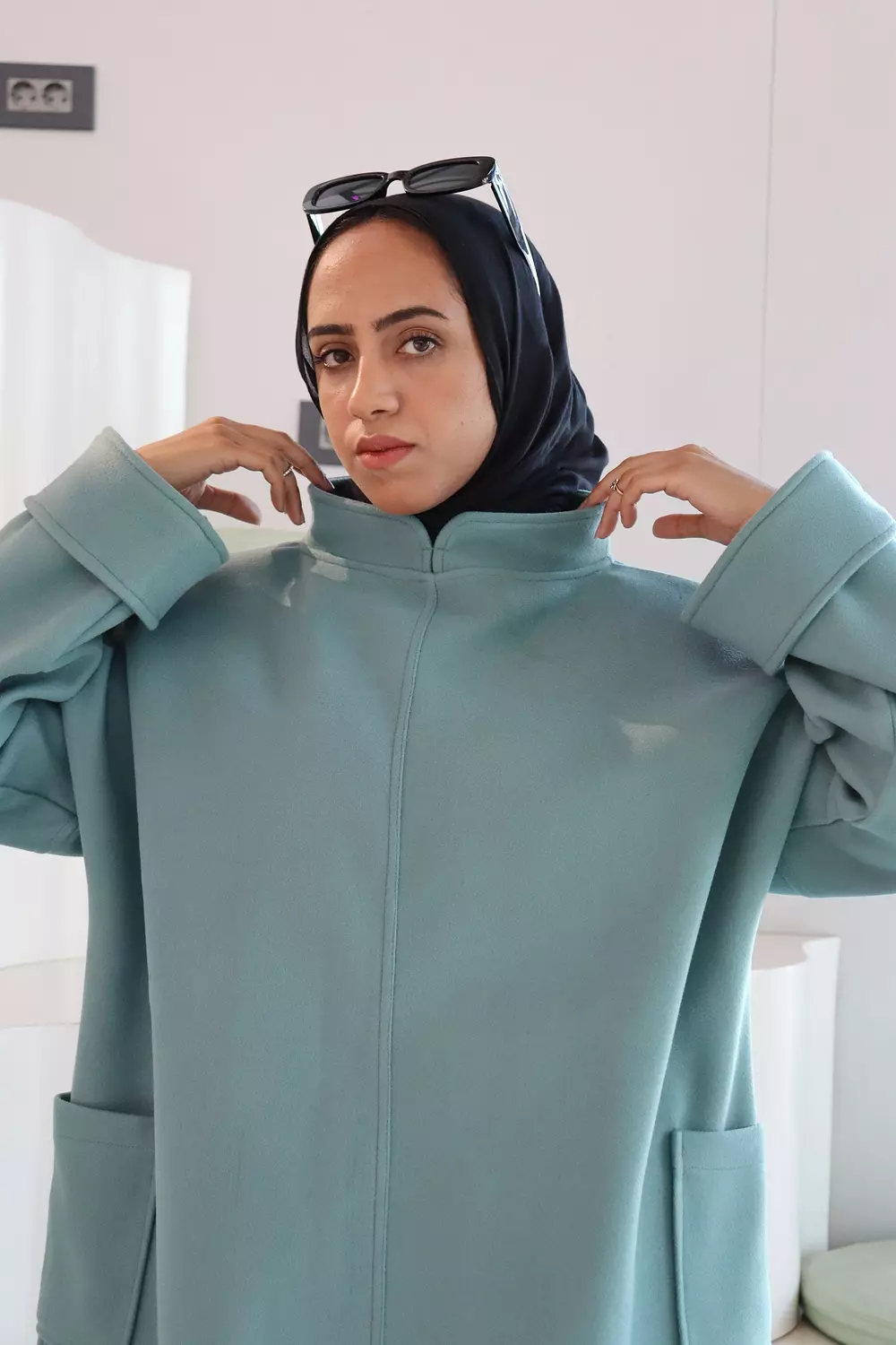 Aqua Long Wool Tunic 4
