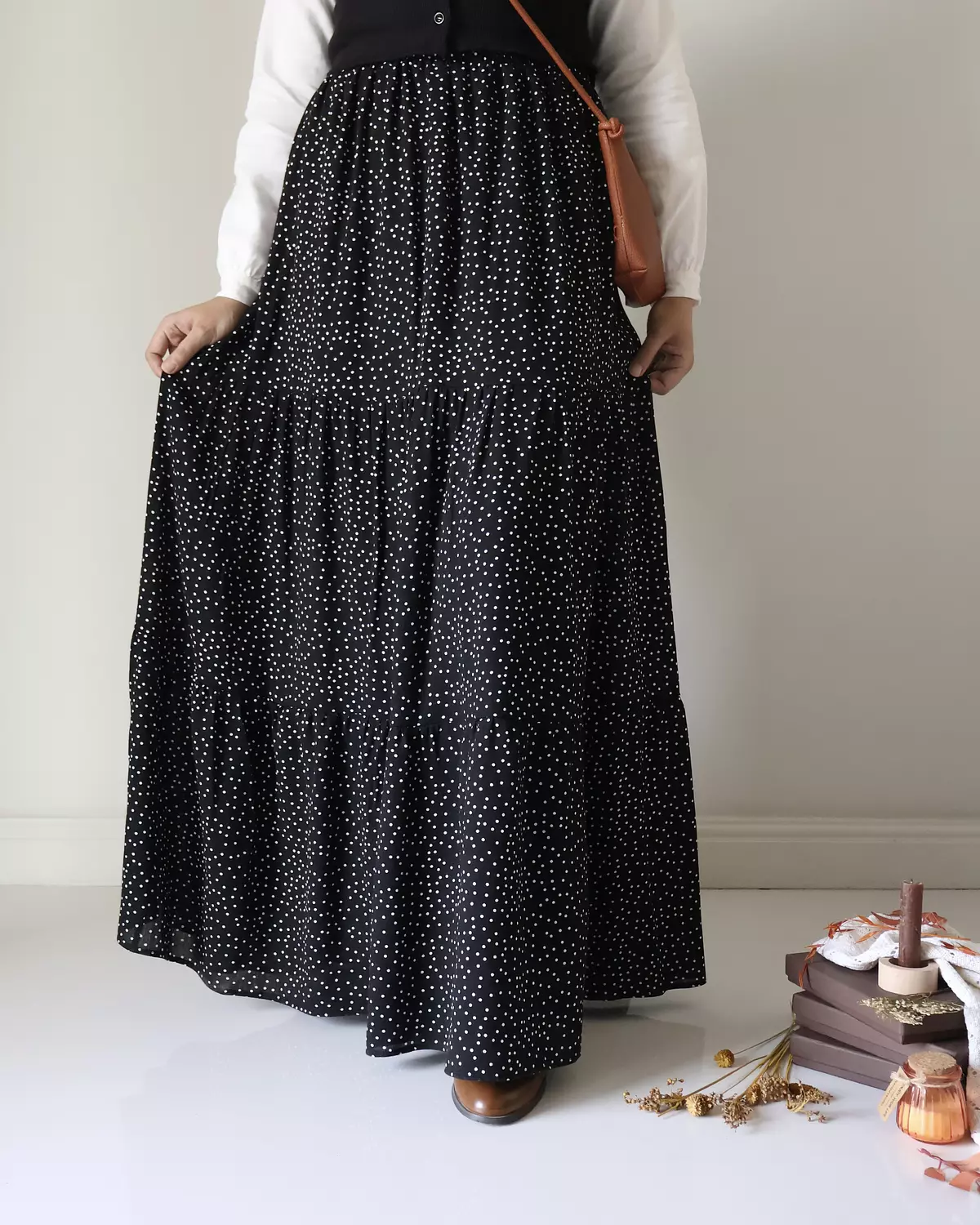 Cotton Crochet Black Dot Skirt 6