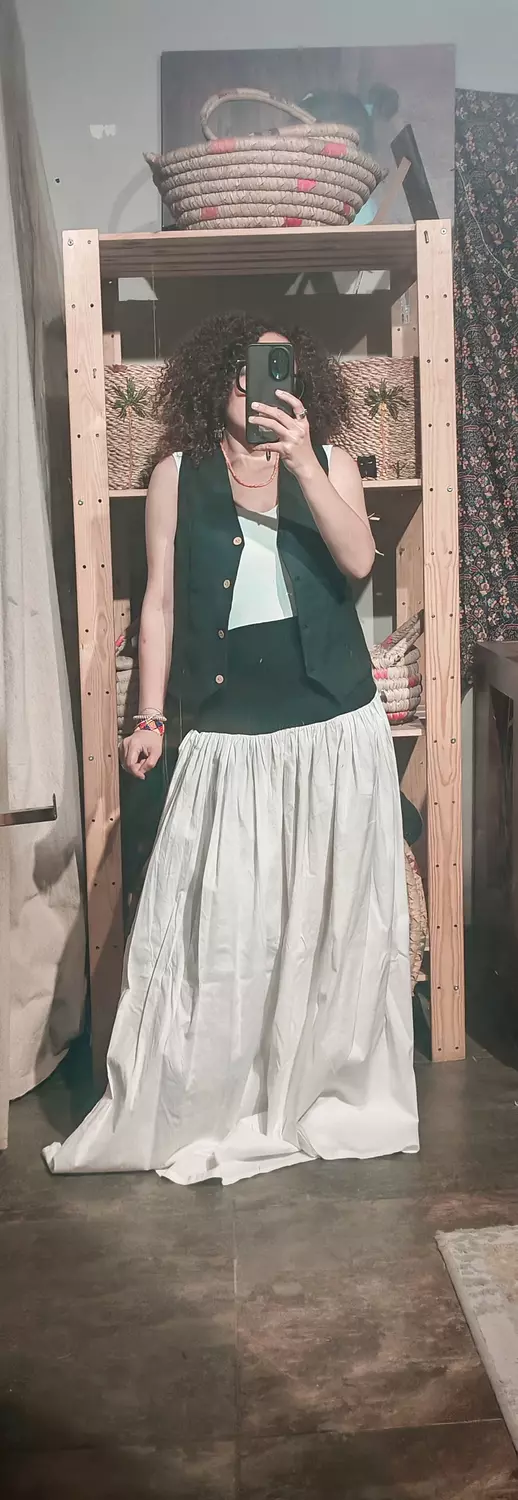 Black *white cotton and poplin skirt 4