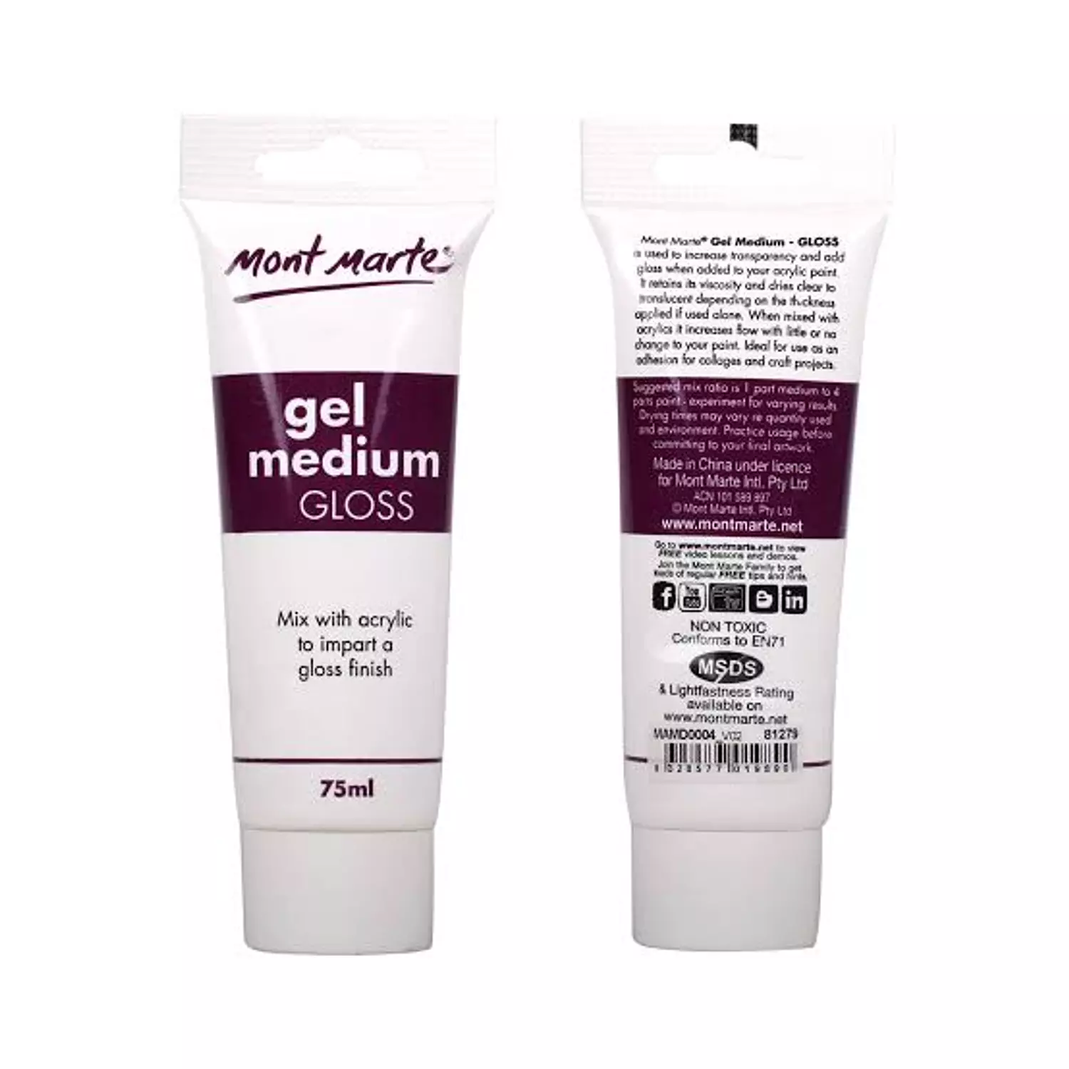 Mont Marte Gel Medium Matt&Gloss For Acrylic color  2