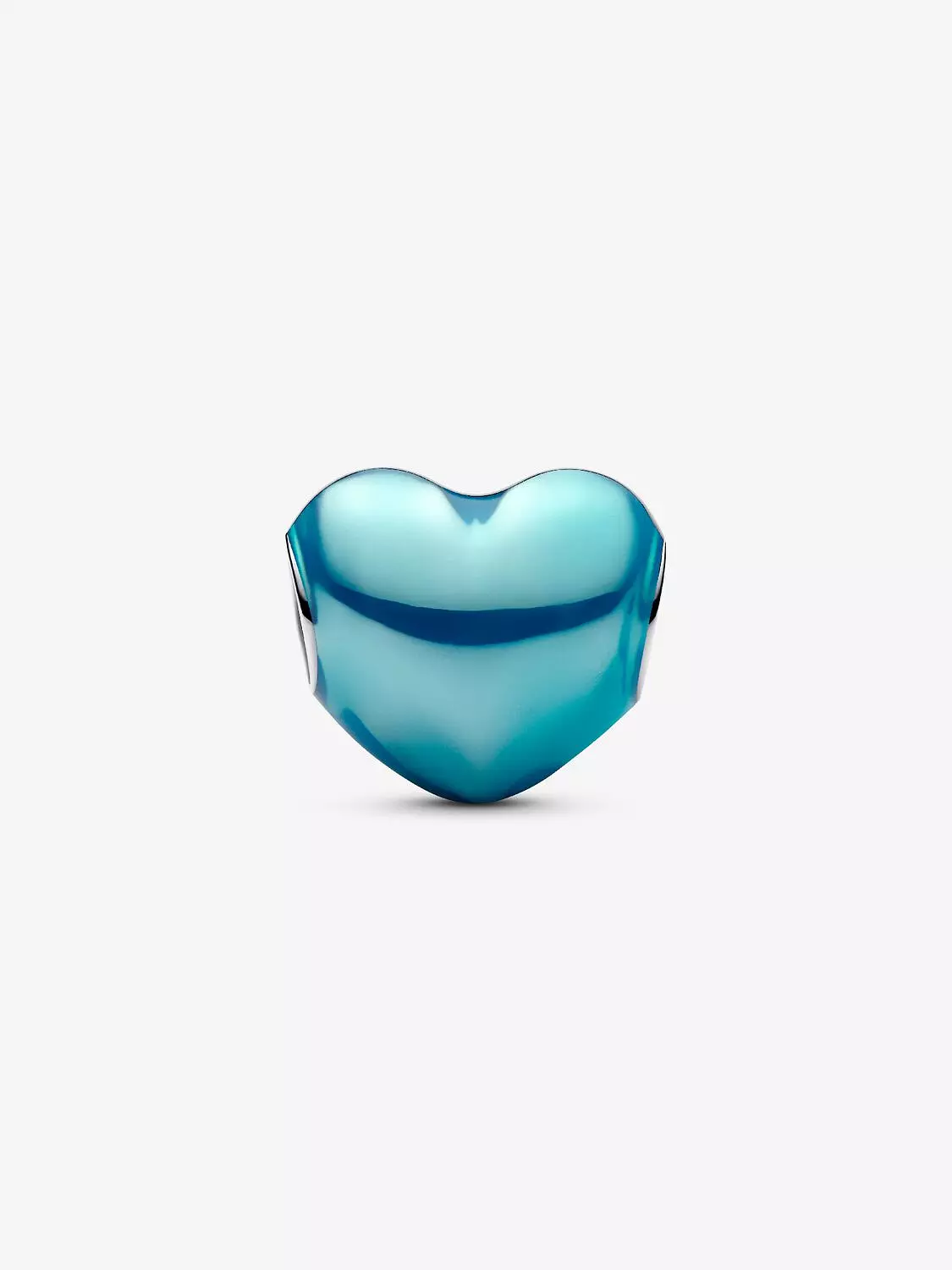Metallic Sky Blue Heart Charm Sterling silver 4