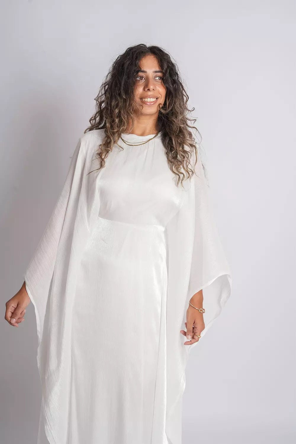 White Butterfly Abaya hover image