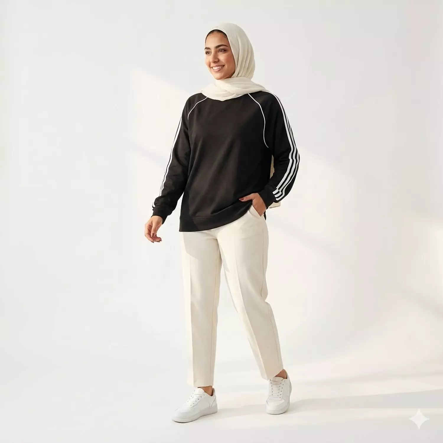 3-Stripe Oversized Sweatshirt 1