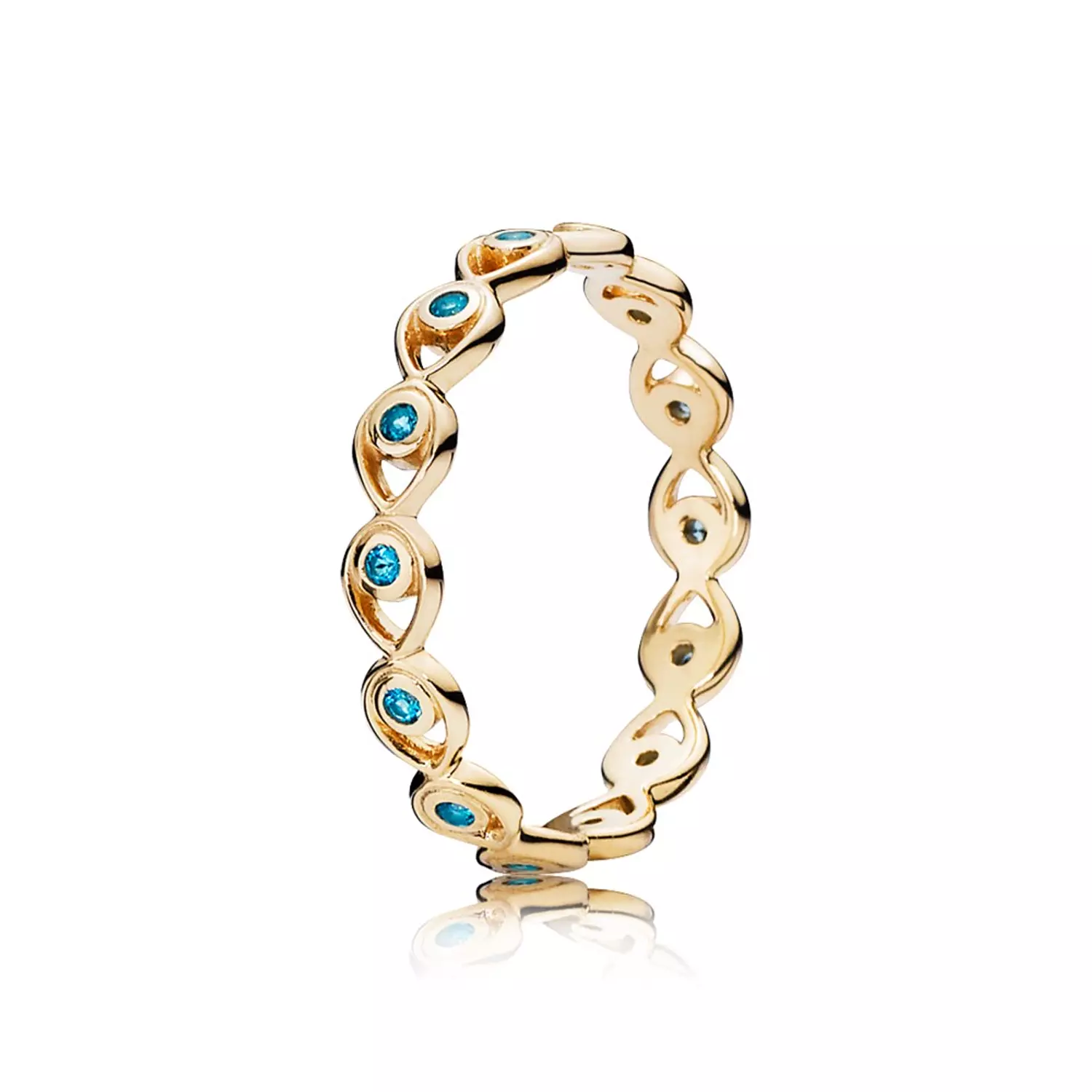 Ring in 14k with treated blue topaz